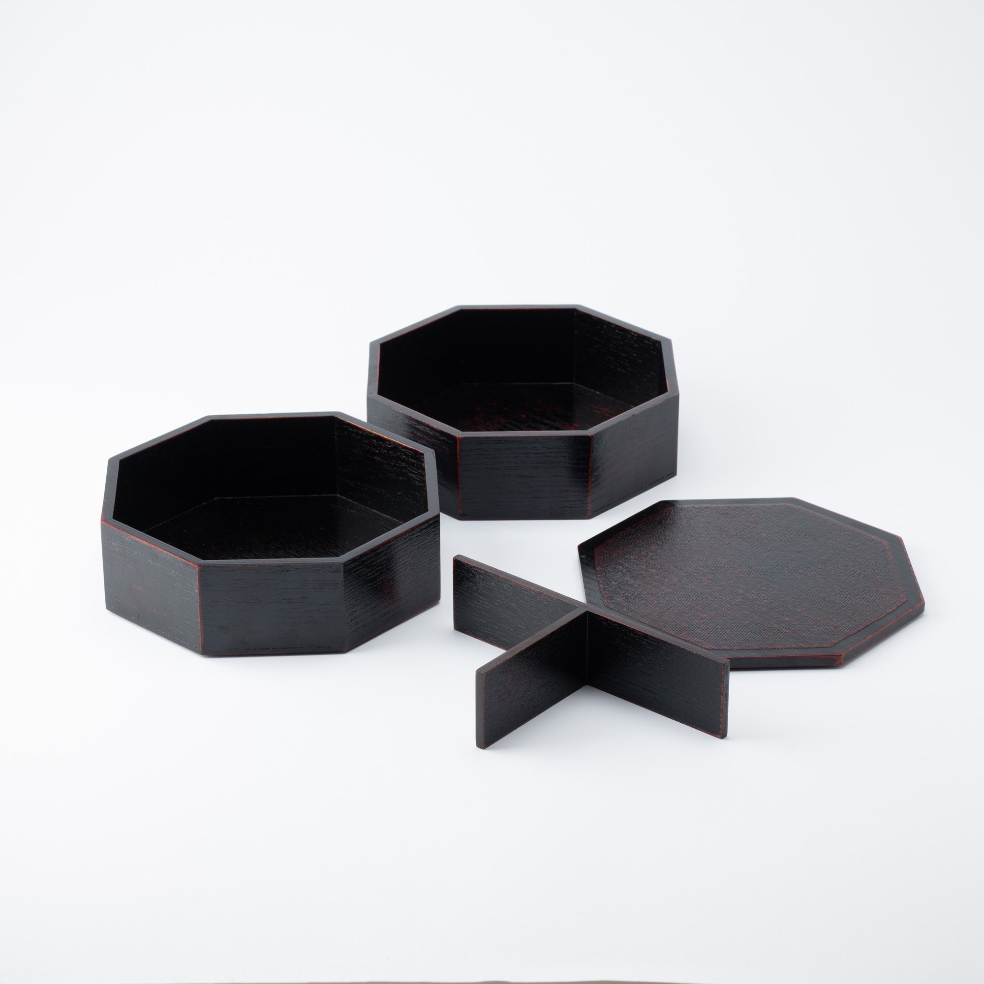 Negoro Yamanaka Lacquerware Two Tiers Jubako Bento Box - MUSUBI KILN - Quality Japanese Tableware and Gift