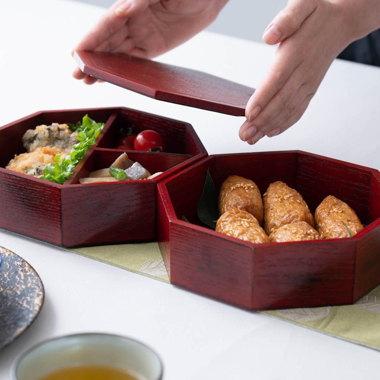 Negoro Yamanaka Lacquerware Two Tiers Jubako Bento Box - MUSUBI KILN - Quality Japanese Tableware and Gift