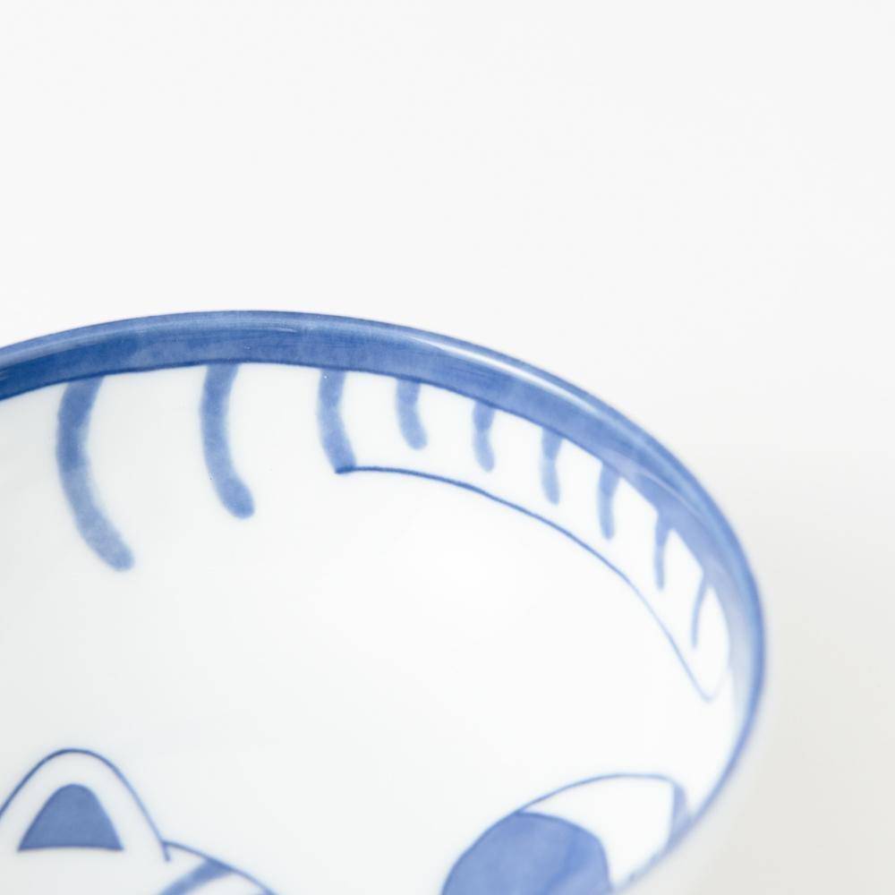 Neko Chigura Cat Mino Ware Kobachi Bowl - MUSUBI KILN - Quality Japanese Tableware and Gift