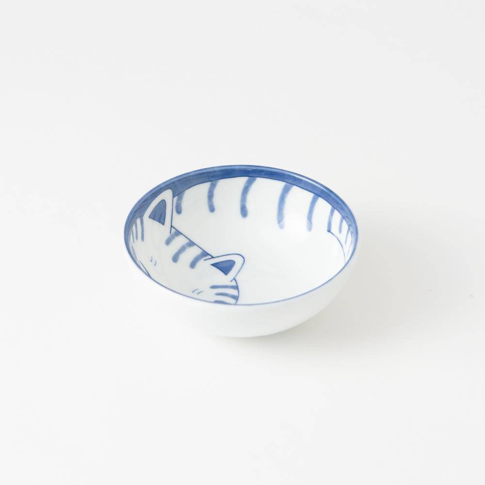 Neko Chigura Cat Mino Ware Kobachi Bowl - MUSUBI KILN - Quality Japanese Tableware and Gift