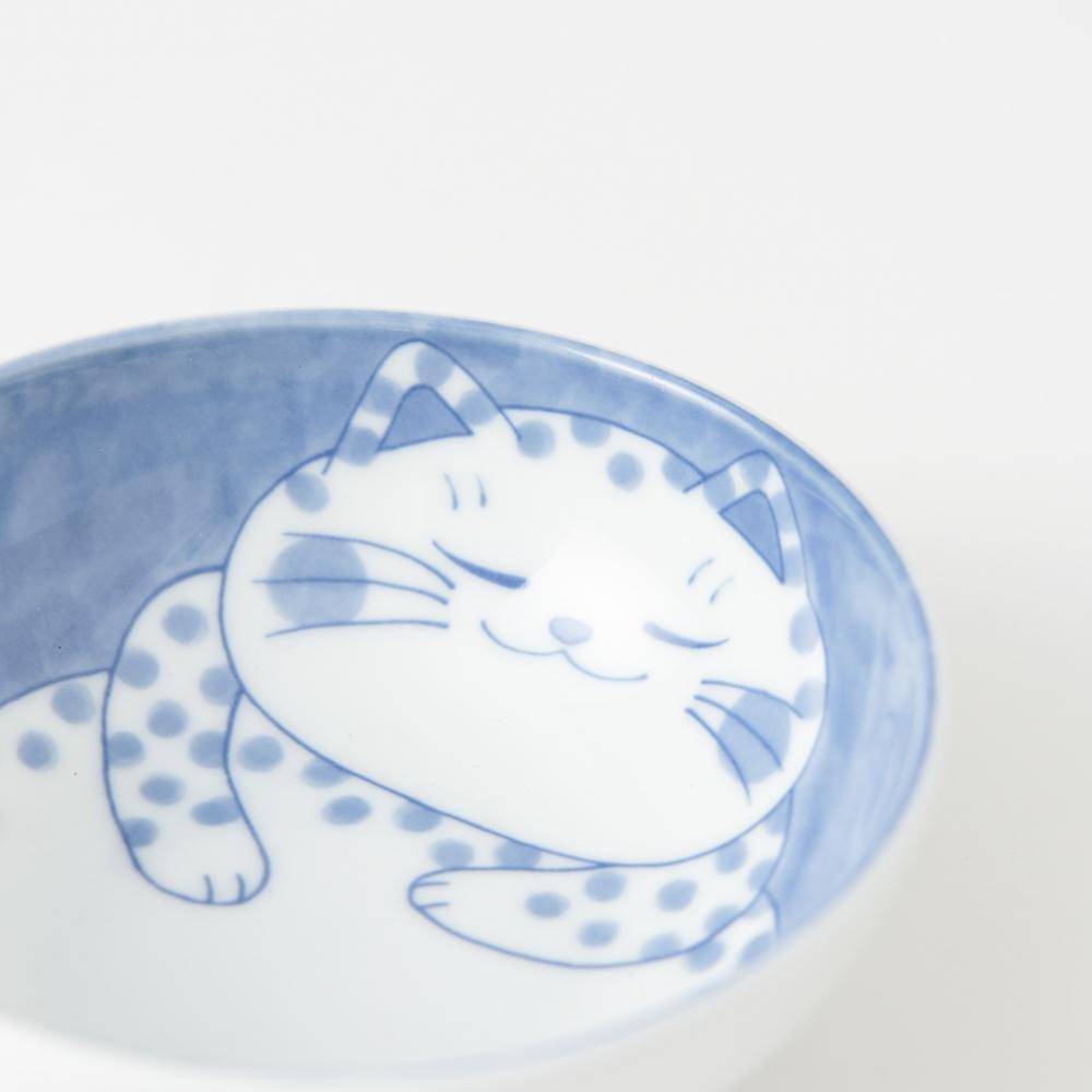 Neko Chigura Cat Mino Ware Kobachi Bowl - MUSUBI KILN - Quality Japanese Tableware and Gift