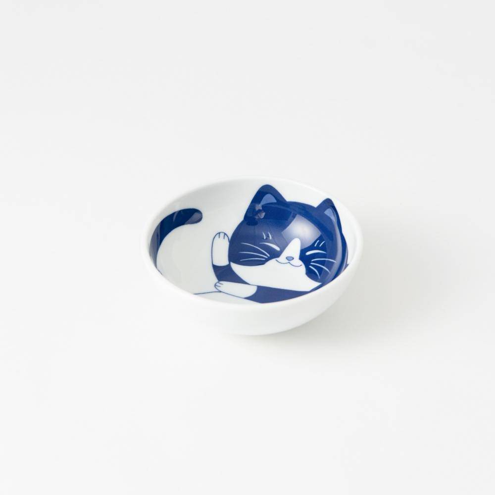 Neko Chigura Cat Mino Ware Kobachi Bowl - MUSUBI KILN - Quality Japanese Tableware and Gift