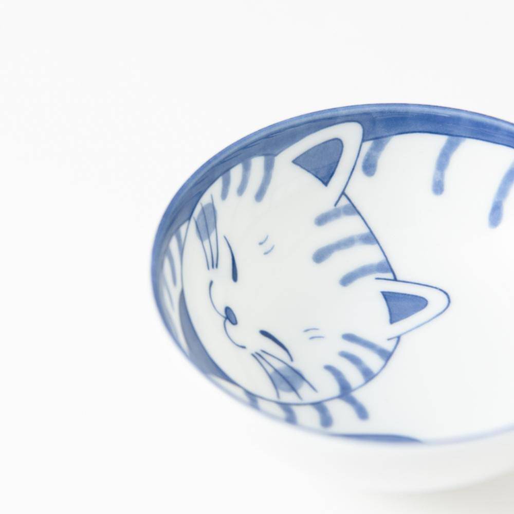 Neko Chigura Cat Mino Ware Kobachi Bowl - MUSUBI KILN - Quality Japanese Tableware and Gift
