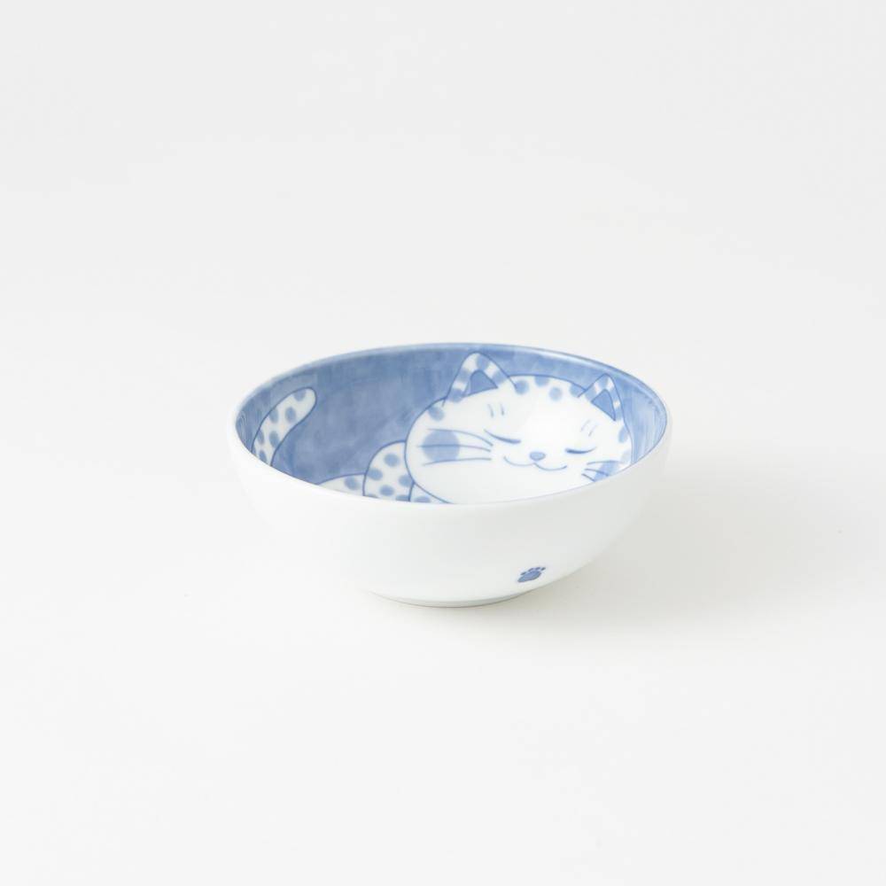 Neko Chigura Cat Mino Ware Kobachi Bowl - MUSUBI KILN - Quality Japanese Tableware and Gift