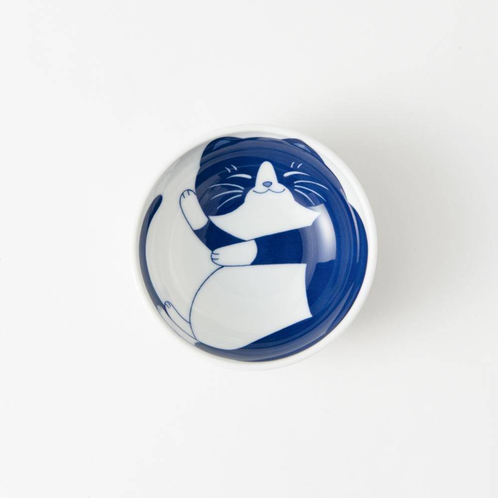 Neko Chigura Cat Mino Ware Kobachi Bowl - MUSUBI KILN - Quality Japanese Tableware and Gift