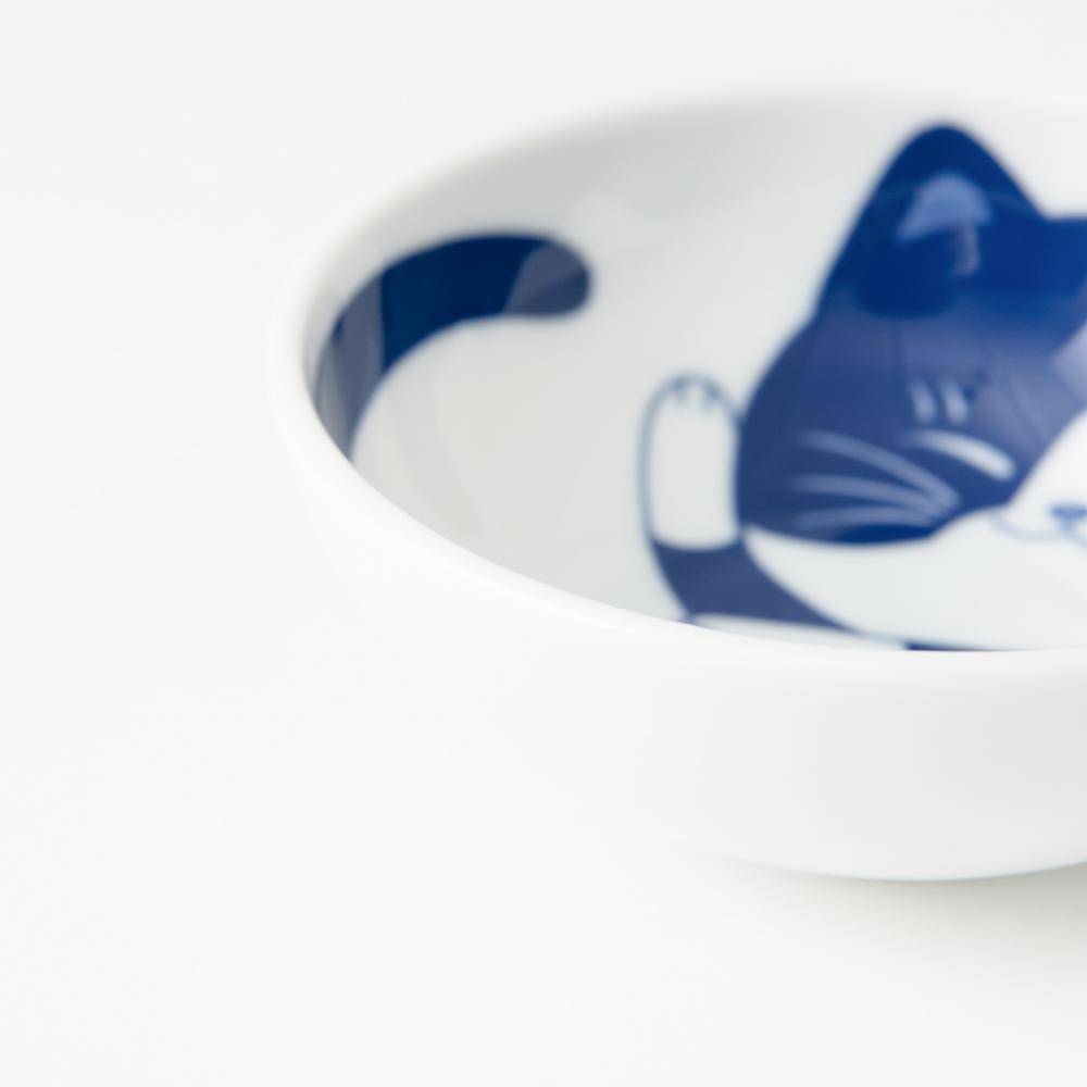 Neko Chigura Cat Mino Ware Kobachi Bowl - MUSUBI KILN - Quality Japanese Tableware and Gift