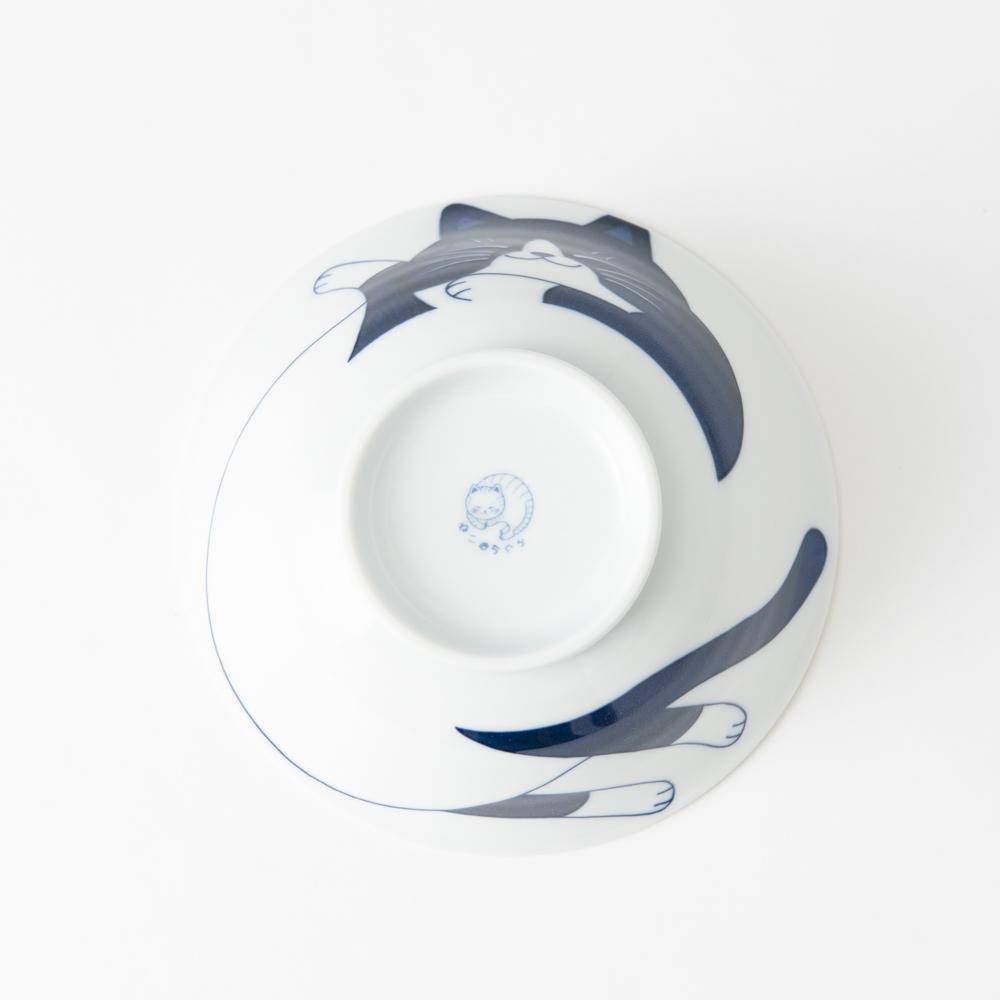 Neko Chigura Cat Mino Ware Ramen Bowl M - MUSUBI KILN - Quality Japanese Tableware and Gift