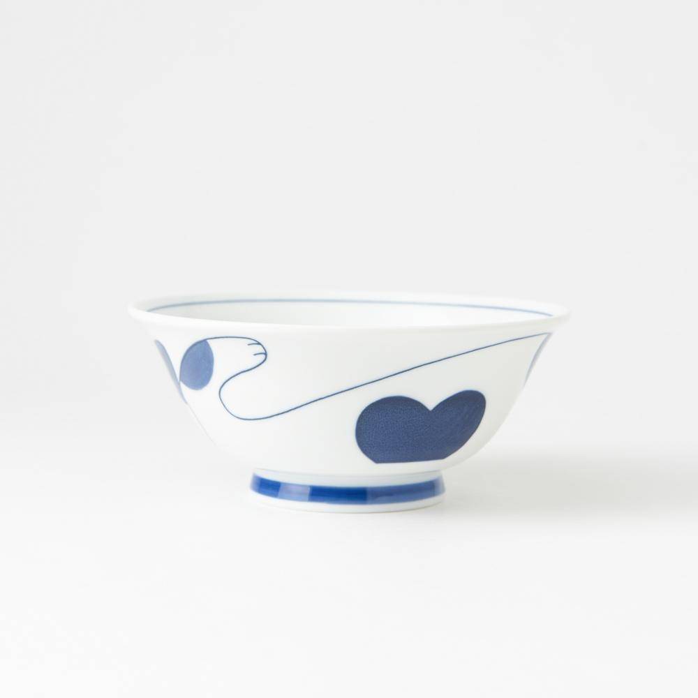 Neko Chigura Cat Mino Ware Ramen Bowl M - MUSUBI KILN - Quality Japanese Tableware and Gift