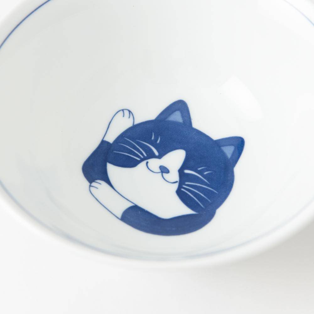 Neko Chigura Cat Mino Ware Ramen Bowl M - MUSUBI KILN - Quality Japanese Tableware and Gift