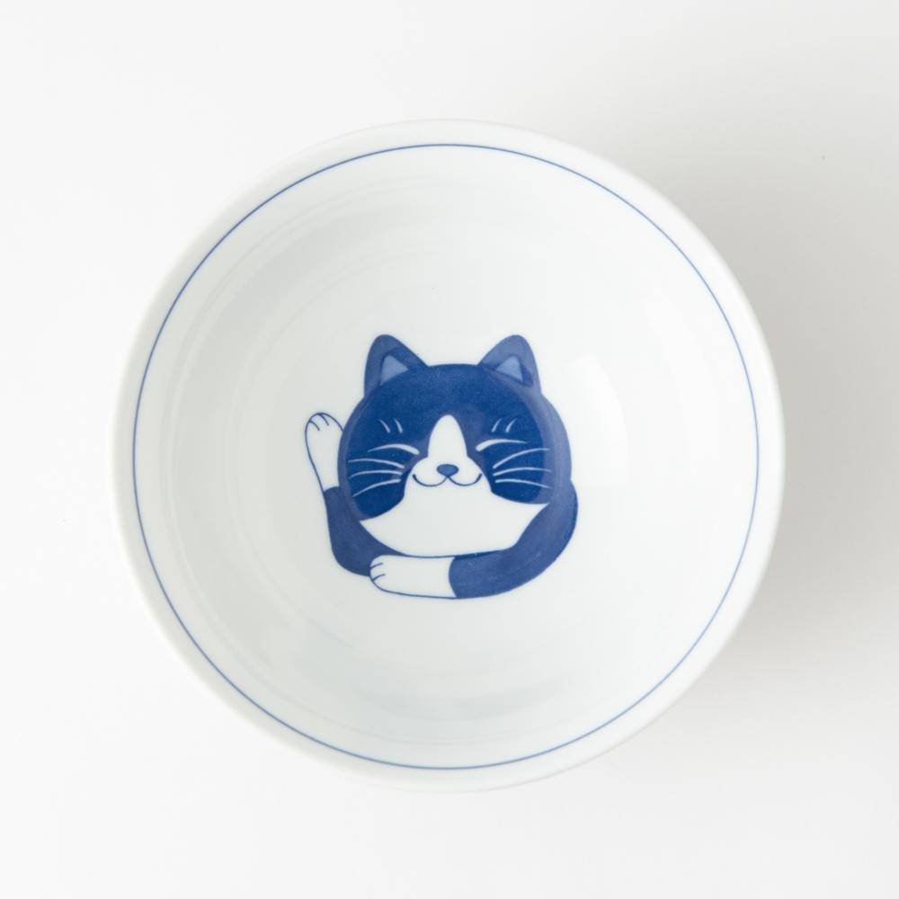 Neko Chigura Cat Mino Ware Ramen Bowl M - MUSUBI KILN - Quality Japanese Tableware and Gift
