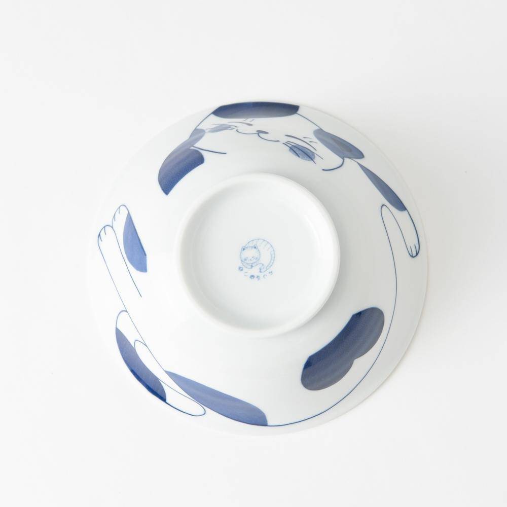 Neko Chigura Cat Mino Ware Ramen Bowl M - MUSUBI KILN - Quality Japanese Tableware and Gift