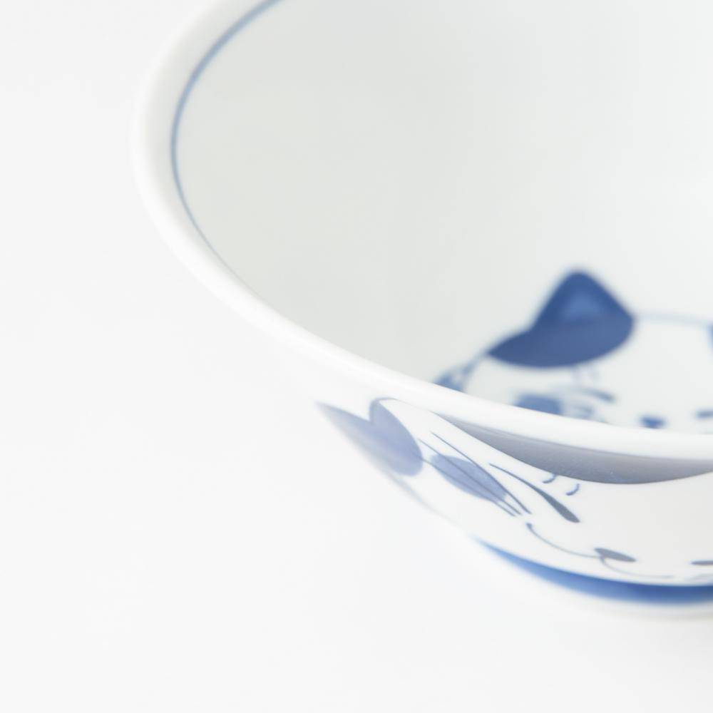 Neko Chigura Cat Mino Ware Ramen Bowl M - MUSUBI KILN - Quality Japanese Tableware and Gift