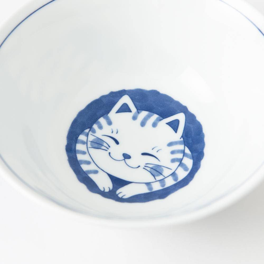 Neko Chigura Cat Mino Ware Ramen Bowl M - MUSUBI KILN - Quality Japanese Tableware and Gift