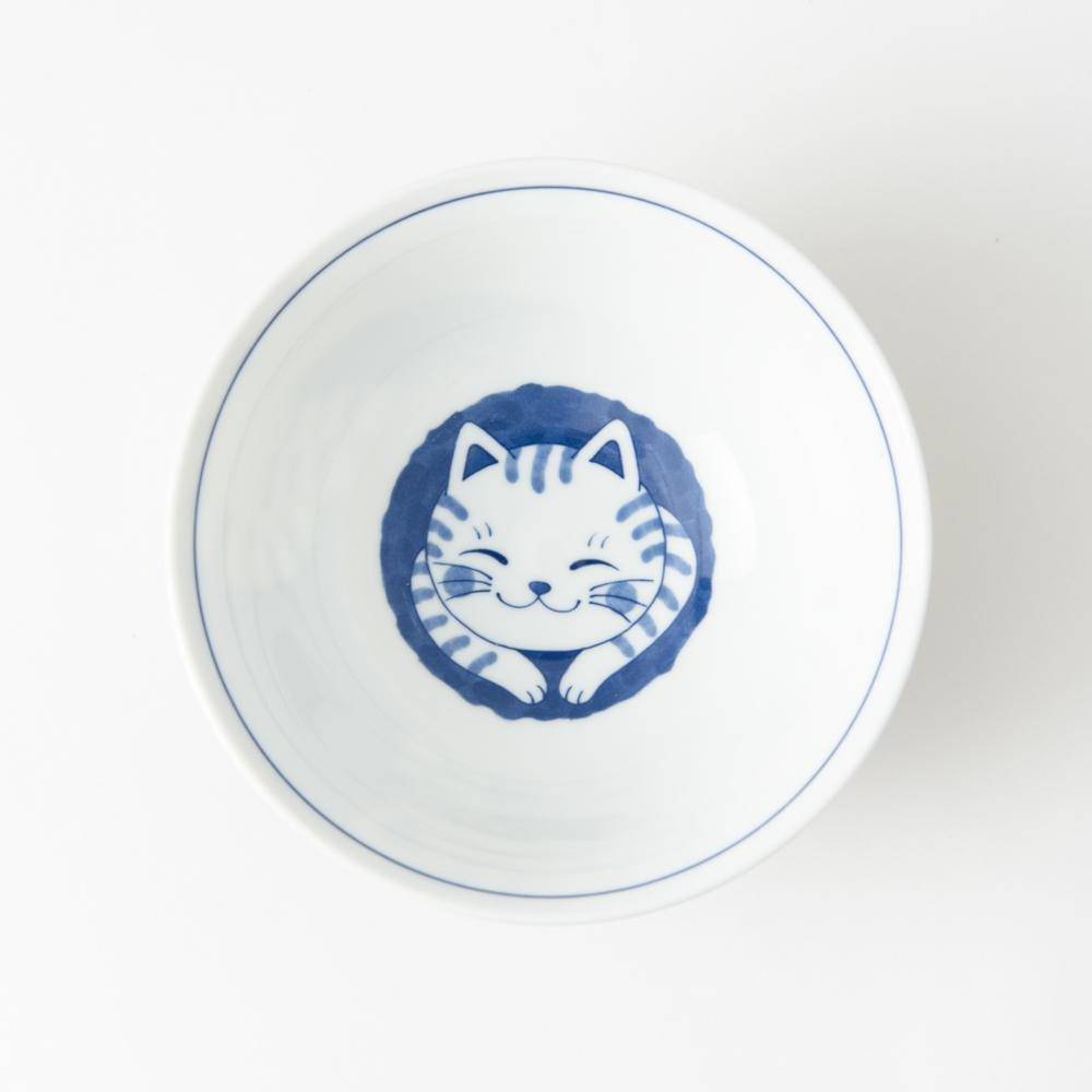 Neko Chigura Cat Mino Ware Ramen Bowl M - MUSUBI KILN - Quality Japanese Tableware and Gift