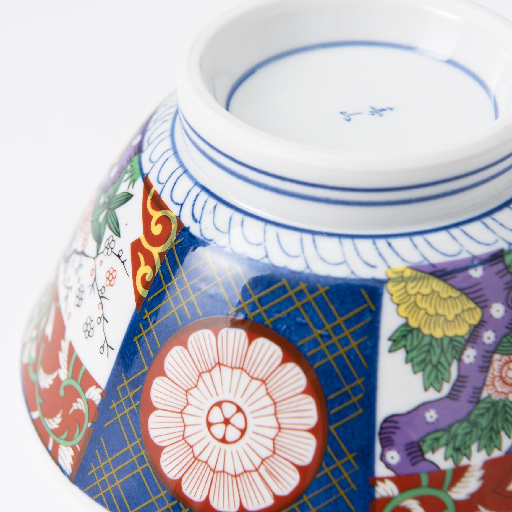 Nishiki Peony Mino Ware Donburi Rice Bowl with Lid S - MUSUBI KILN - Quality Japanese Tableware and Gift