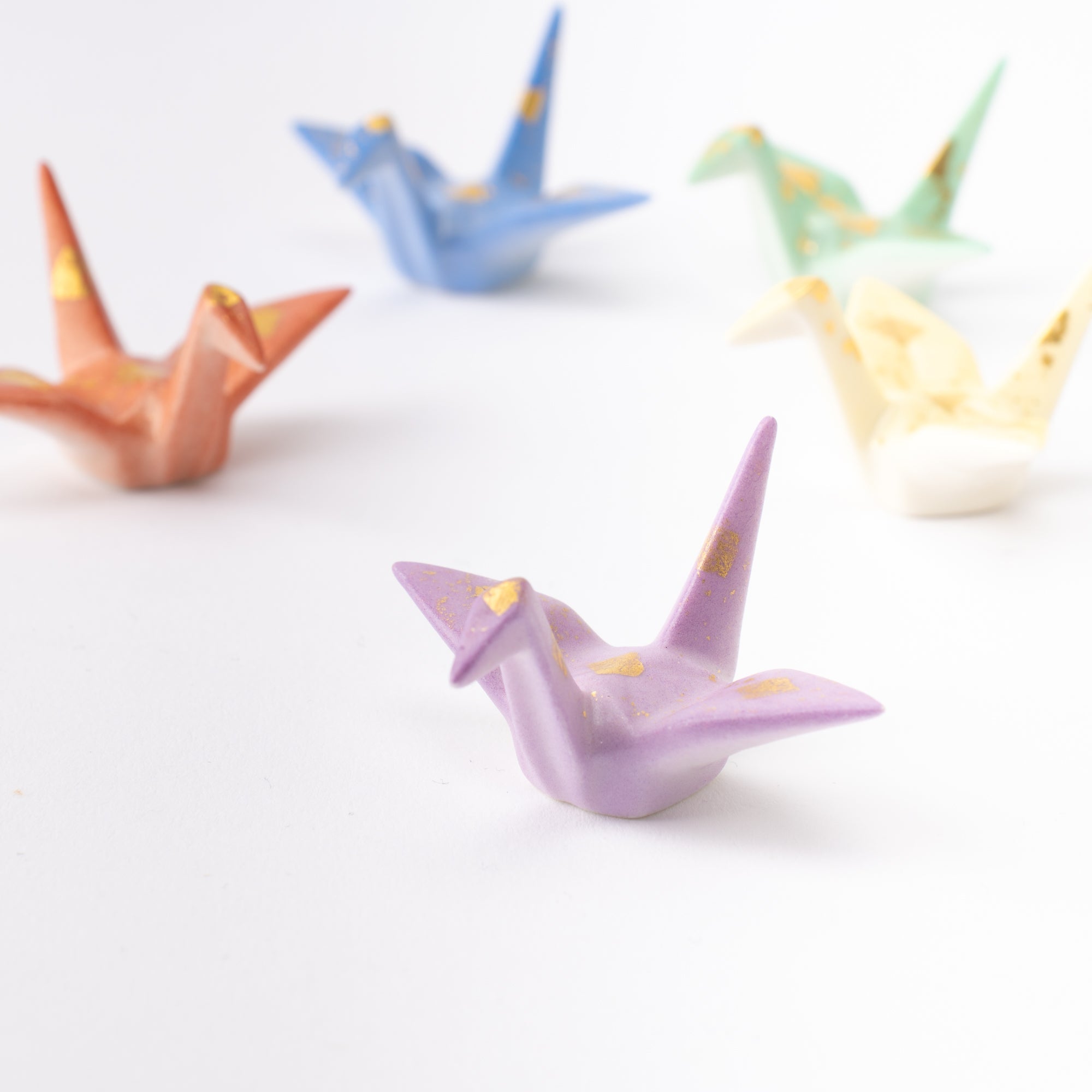 Origami Crane Kutani Chopstick Rest Set - MUSUBI KILN - Quality Japanese Tableware and Gift