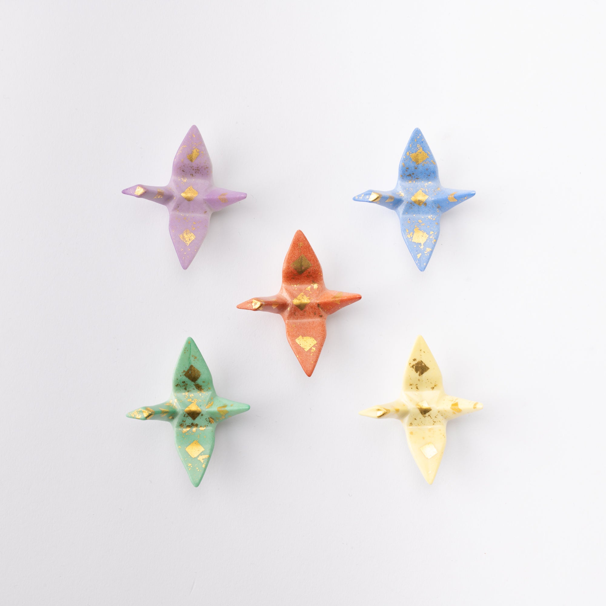 Origami Crane Kutani Chopstick Rest Set - MUSUBI KILN - Quality Japanese Tableware and Gift