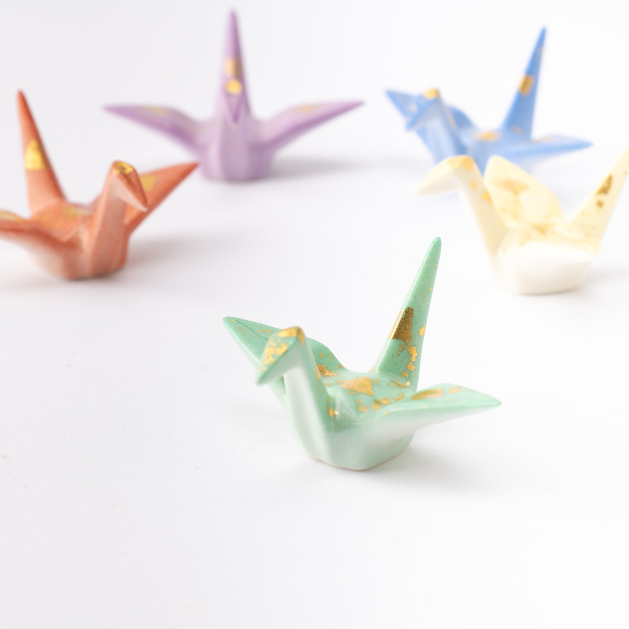 Origami Crane Kutani Chopstick Rest Set - MUSUBI KILN - Quality Japanese Tableware and Gift