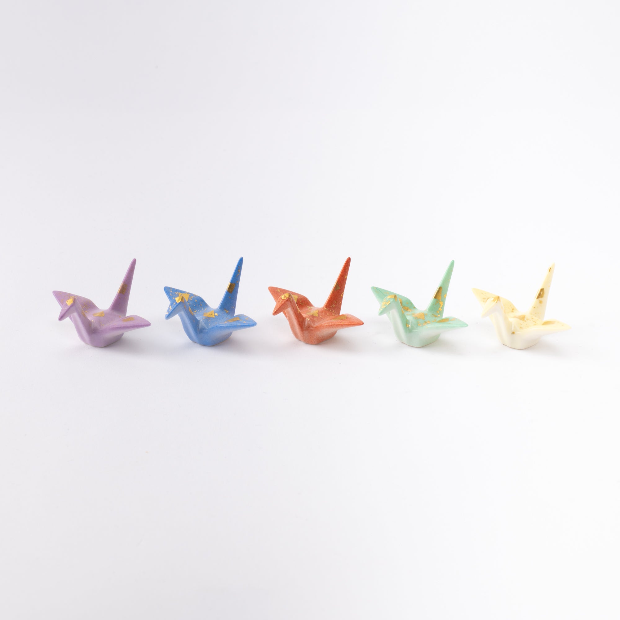 Origami Crane Kutani Chopstick Rest Set - MUSUBI KILN - Quality Japanese Tableware and Gift