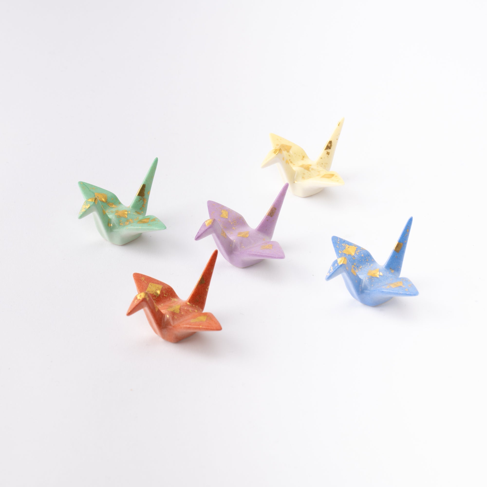 Origami Crane Kutani Chopstick Rest Set - MUSUBI KILN - Quality Japanese Tableware and Gift