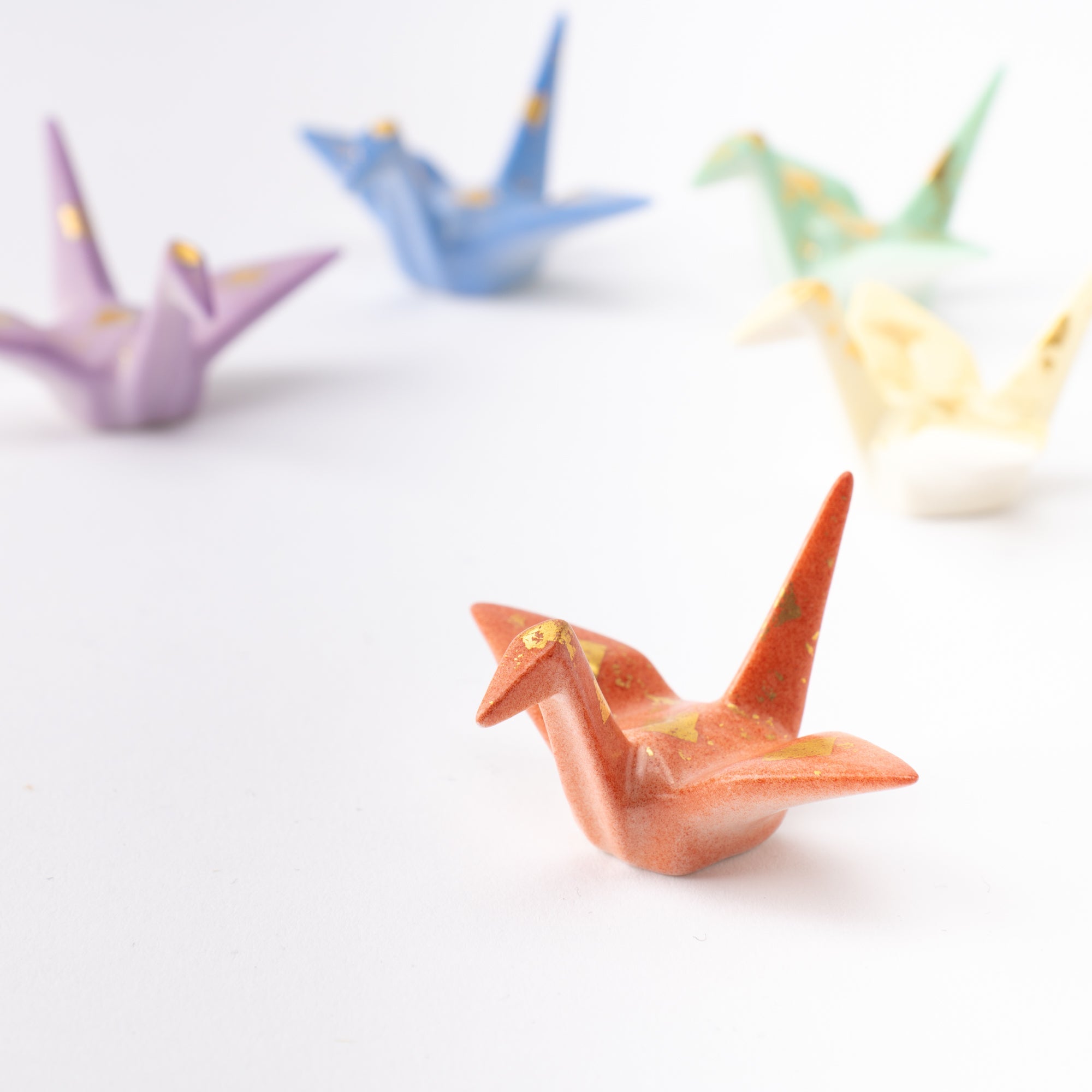 Origami Crane Kutani Chopstick Rest Set - MUSUBI KILN - Quality Japanese Tableware and Gift