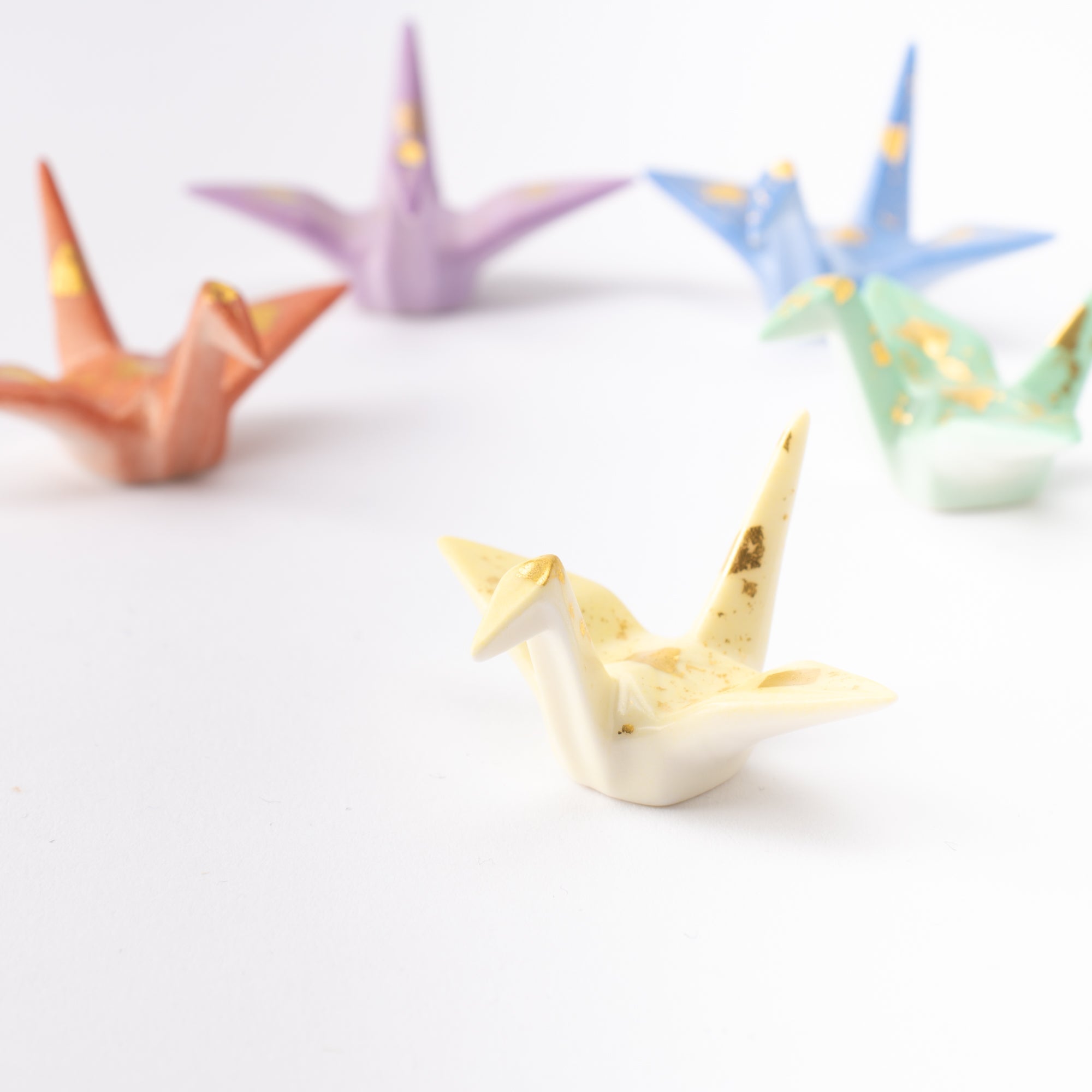 Origami Crane Kutani Chopstick Rest Set - MUSUBI KILN - Quality Japanese Tableware and Gift