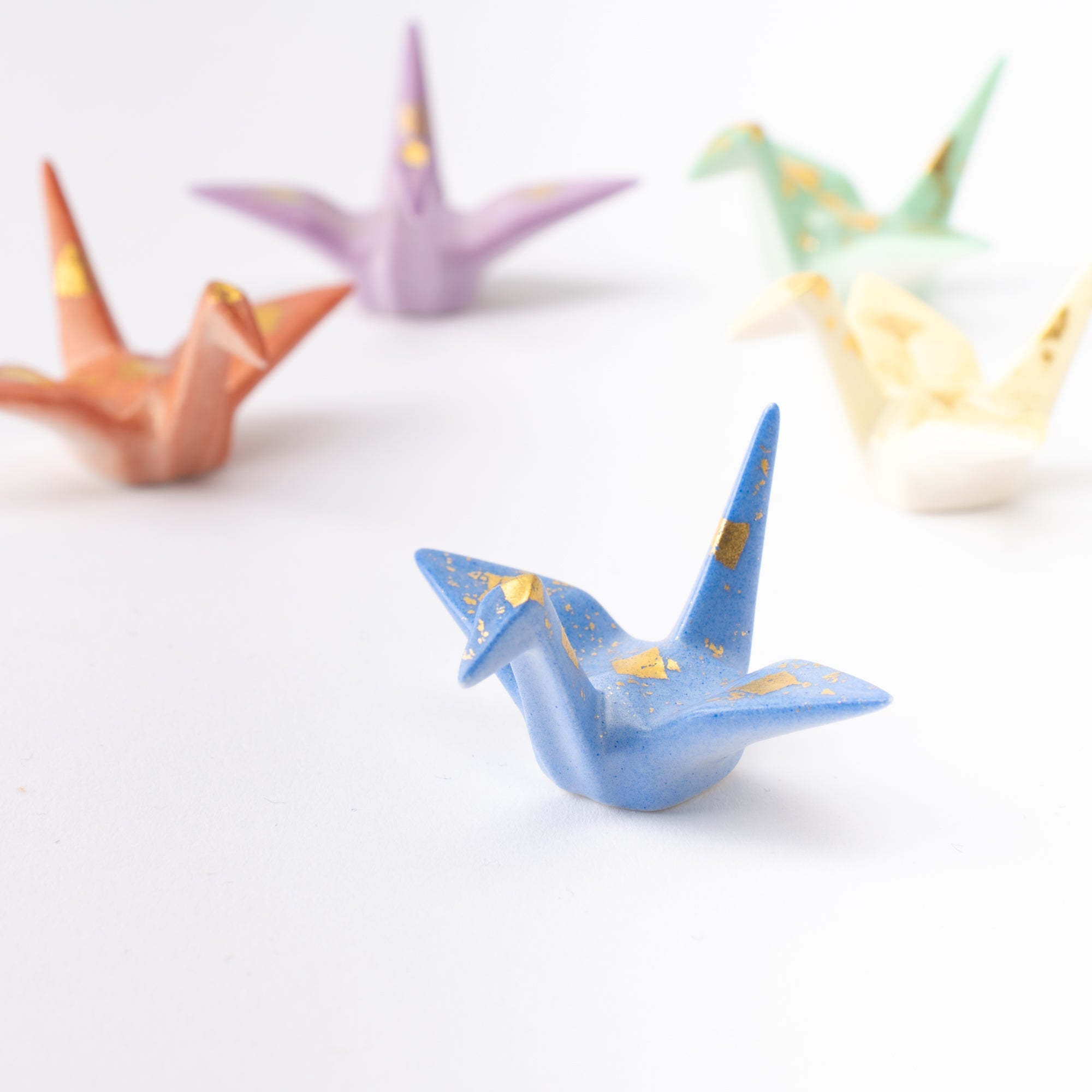 Origami Crane Kutani Chopstick Rest Set - MUSUBI KILN - Quality Japanese Tableware and Gift