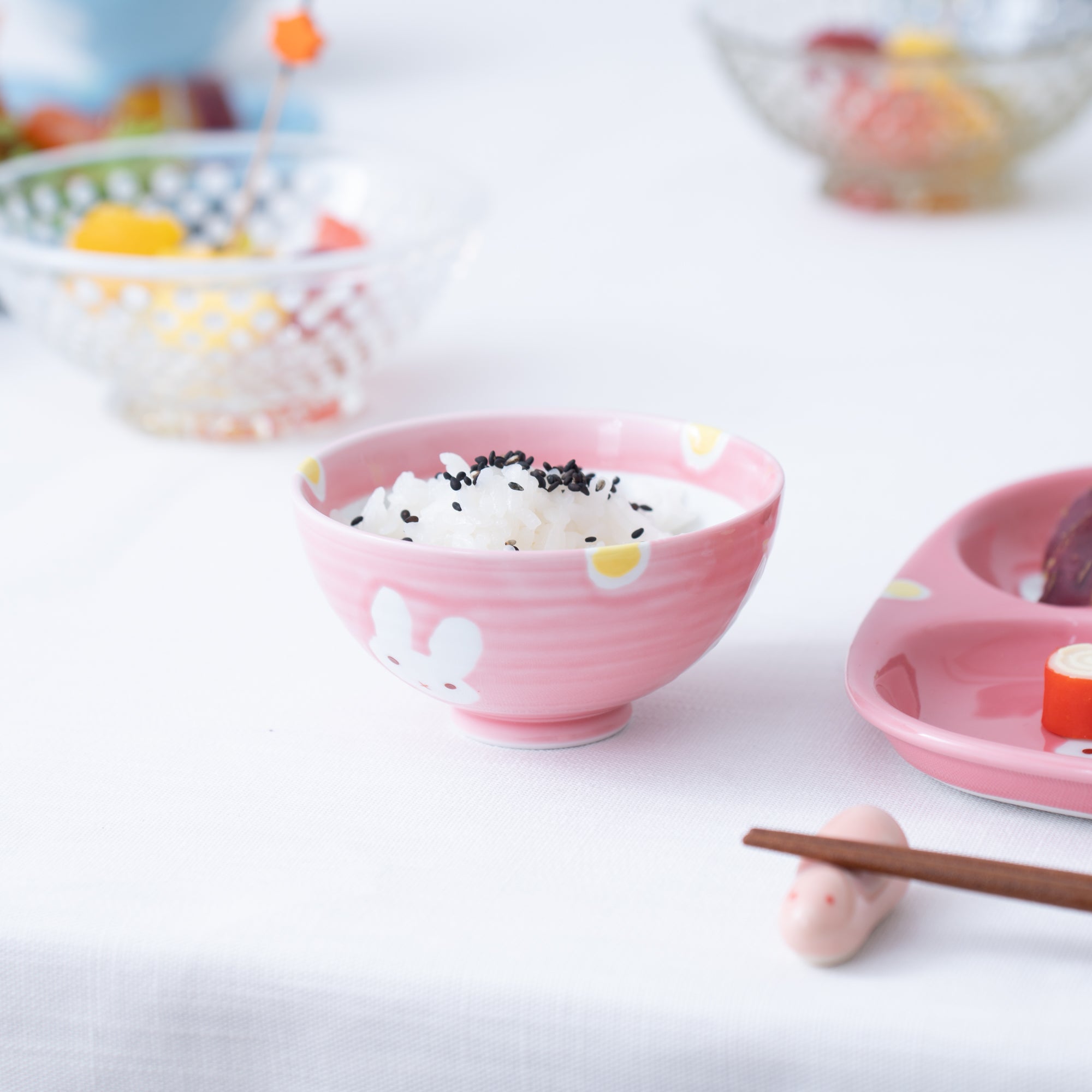 Cuenco de arroz japonés para niños con diseño de oso azul