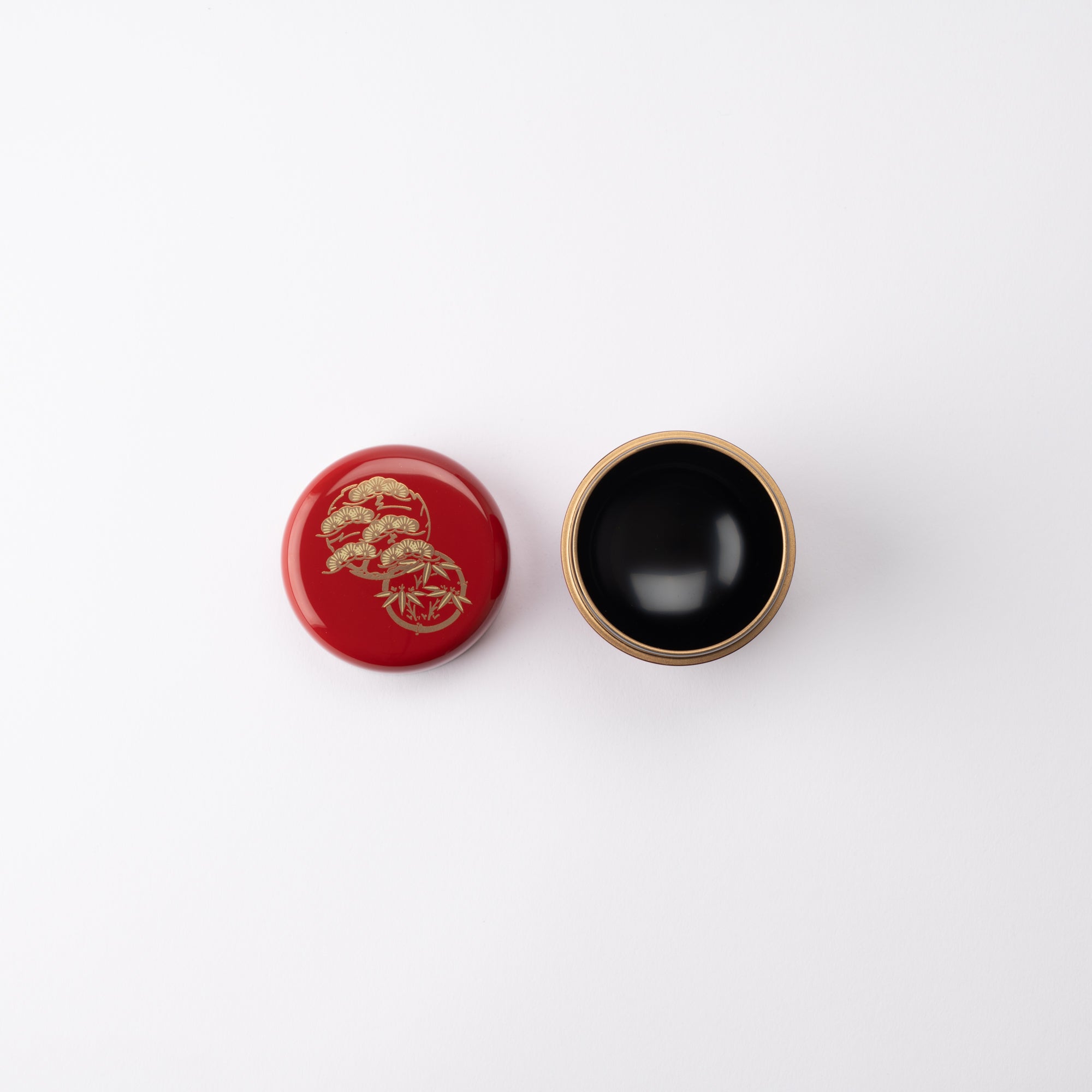 Pine Tree Bamboo Plum Yamanaka Lacquerware Natsume Matcha Container - MUSUBI KILN - Quality Japanese Tableware and Gift