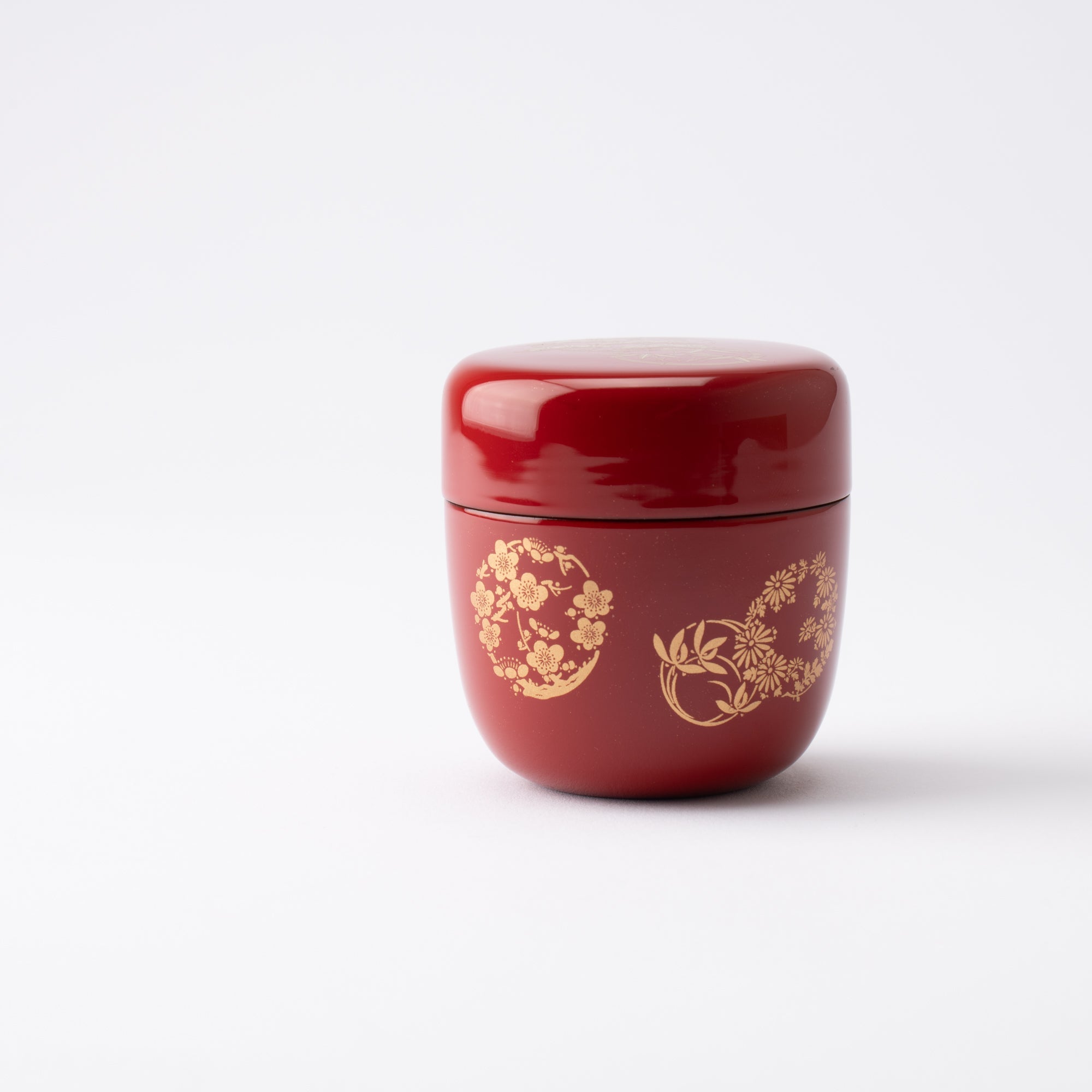 Pine Tree Bamboo Plum Yamanaka Lacquerware Natsume Matcha Container - MUSUBI KILN - Quality Japanese Tableware and Gift
