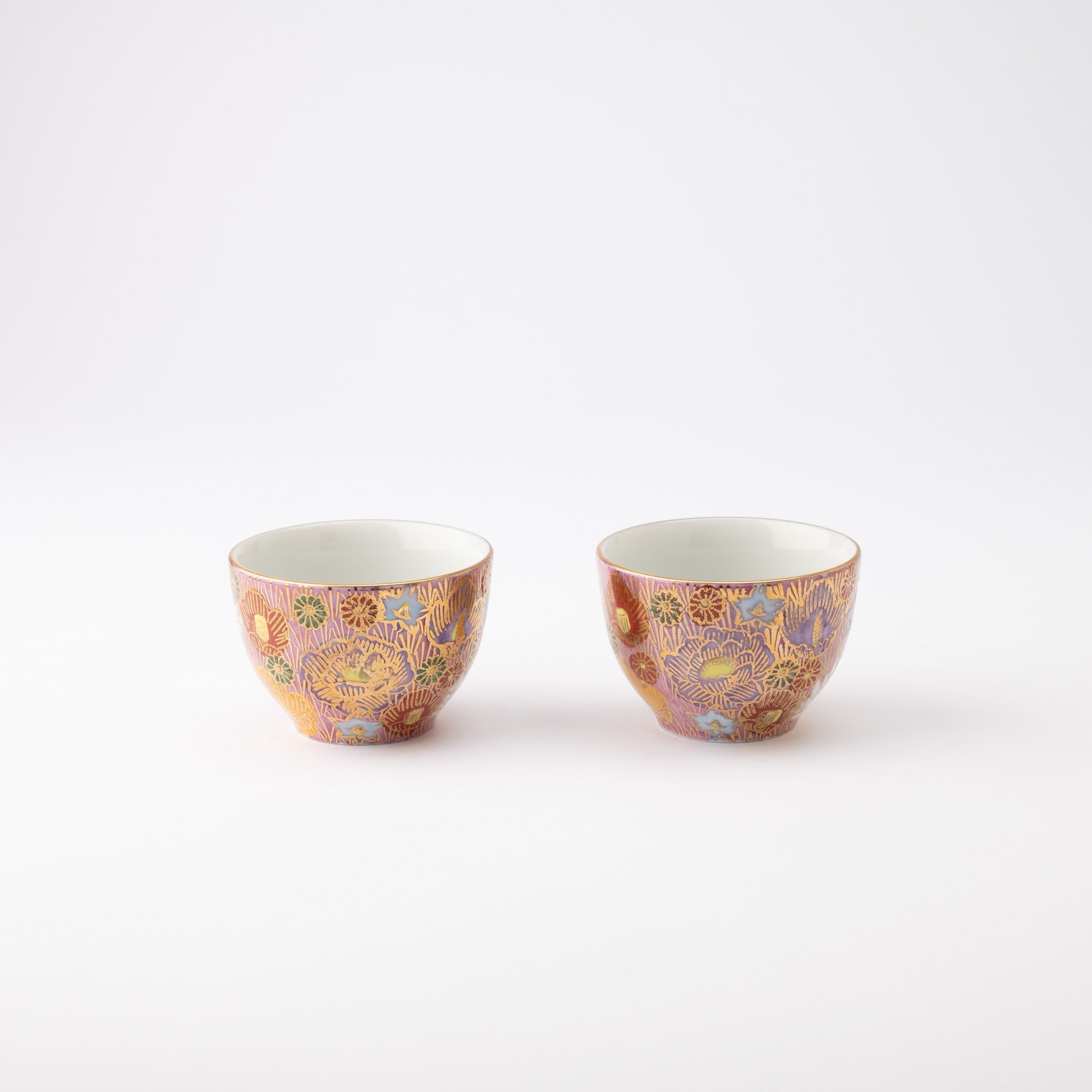 Pink Hanazume Kutani Houhin Japanese Teapot Set with 2 Teacups - MUSUBI KILN - Quality Japanese Tableware and Gift