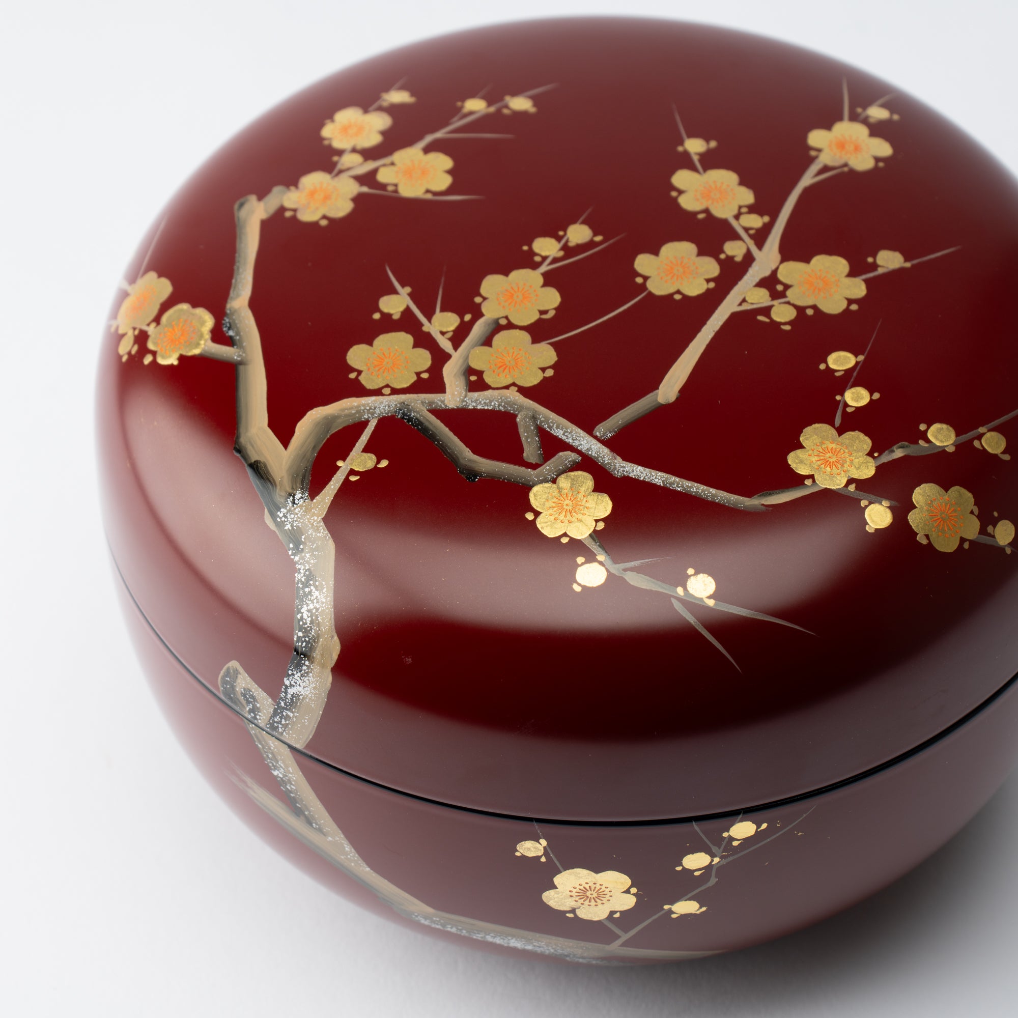 Plum Branch Maki - e Yamanaka Lacquerware Candy Box - MUSUBI KILN - Quality Japanese Tableware and Gift
