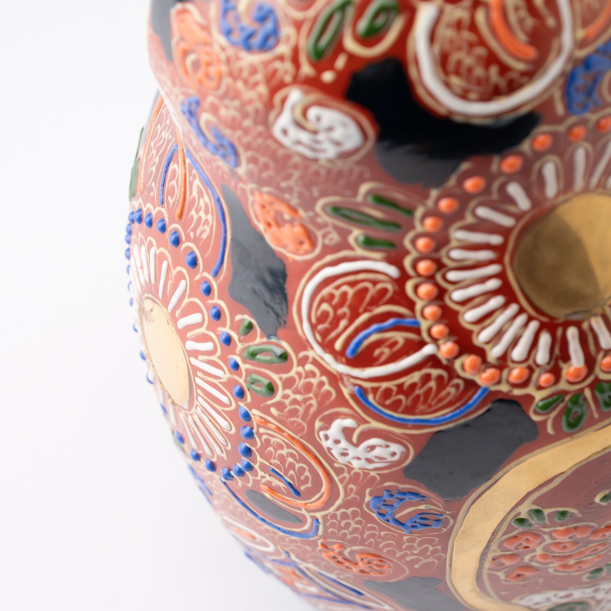 Red Decorative Kutani Owl Figurine - MUSUBI KILN - Quality Japanese Tableware and Gift