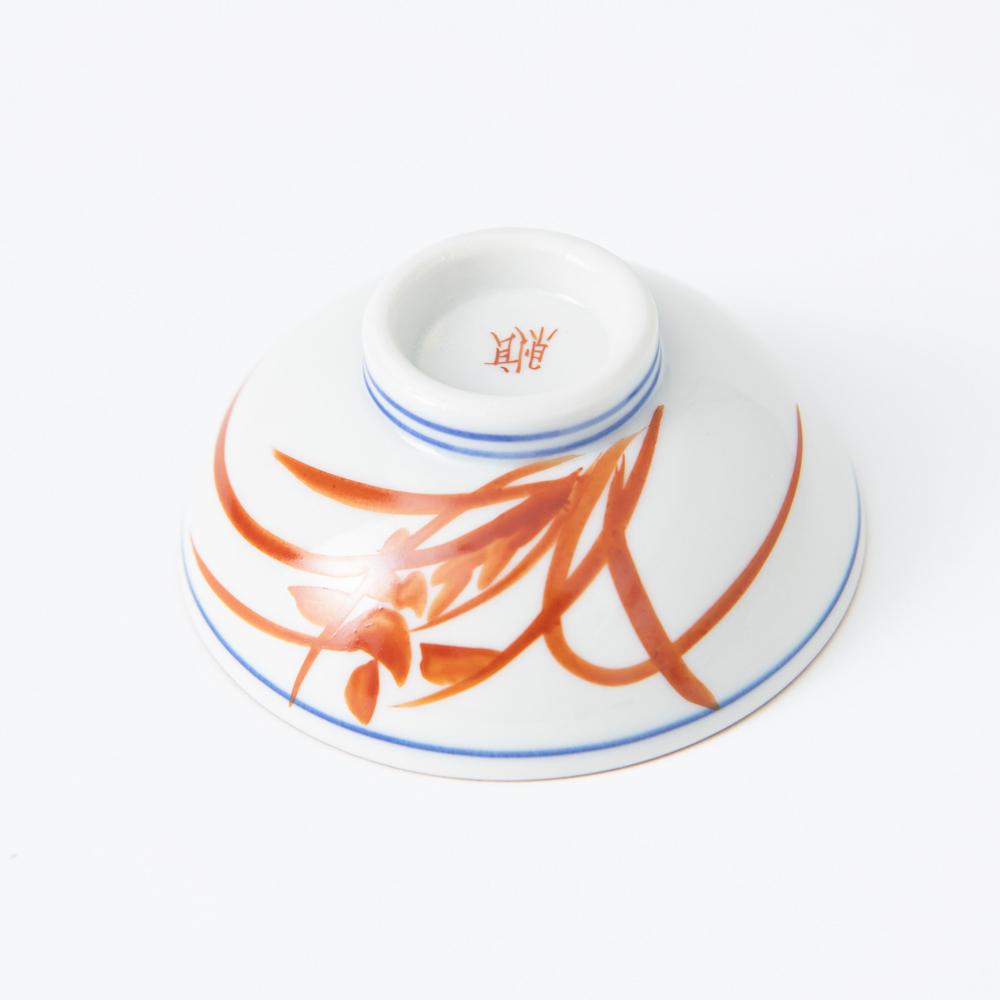 Red Phoenix Kutani Sakazuki Flat Sake Cup - MUSUBI KILN - Quality Japanese Tableware and Gift
