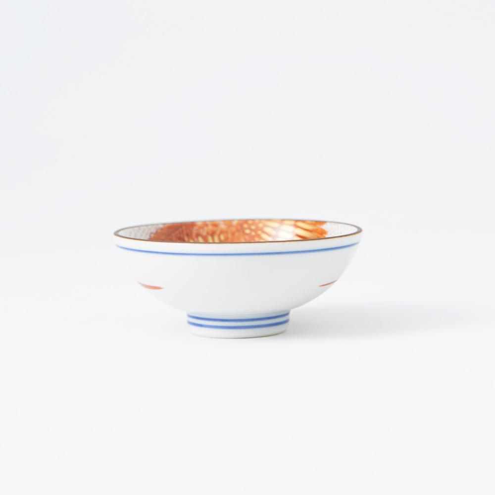 Red Phoenix Kutani Sakazuki Flat Sake Cup - MUSUBI KILN - Quality Japanese Tableware and Gift