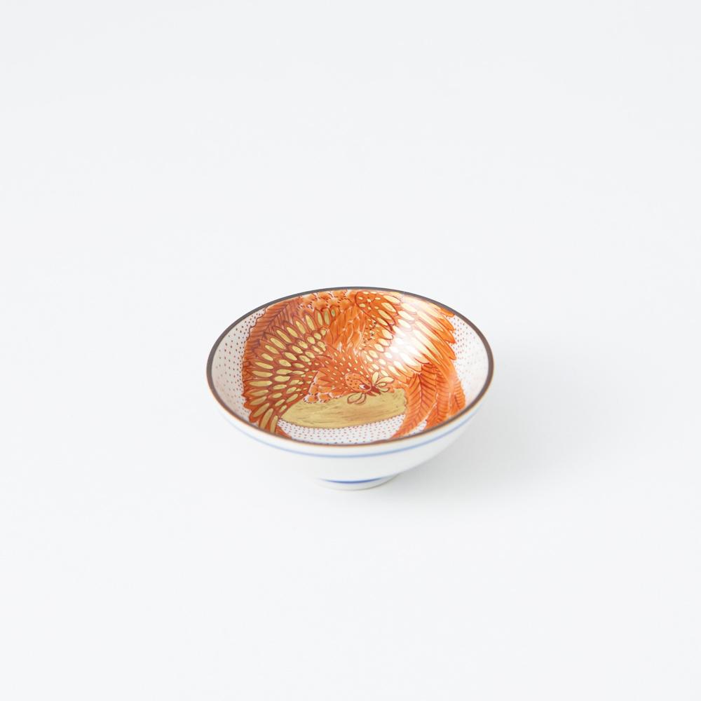 Red Phoenix Kutani Sakazuki Flat Sake Cup - MUSUBI KILN - Quality Japanese Tableware and Gift