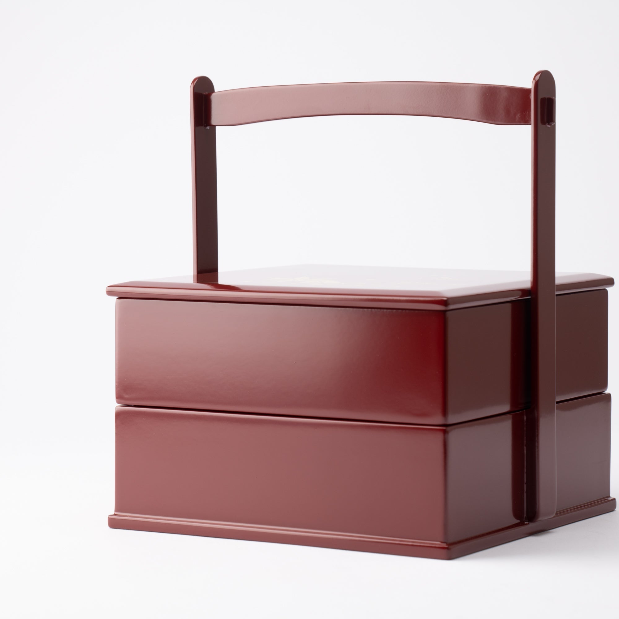 Red Running Water Echizen Lacquerware Two Tiers Jubako Bento Box with Handle - MUSUBI KILN - Quality Japanese Tableware and Gift
