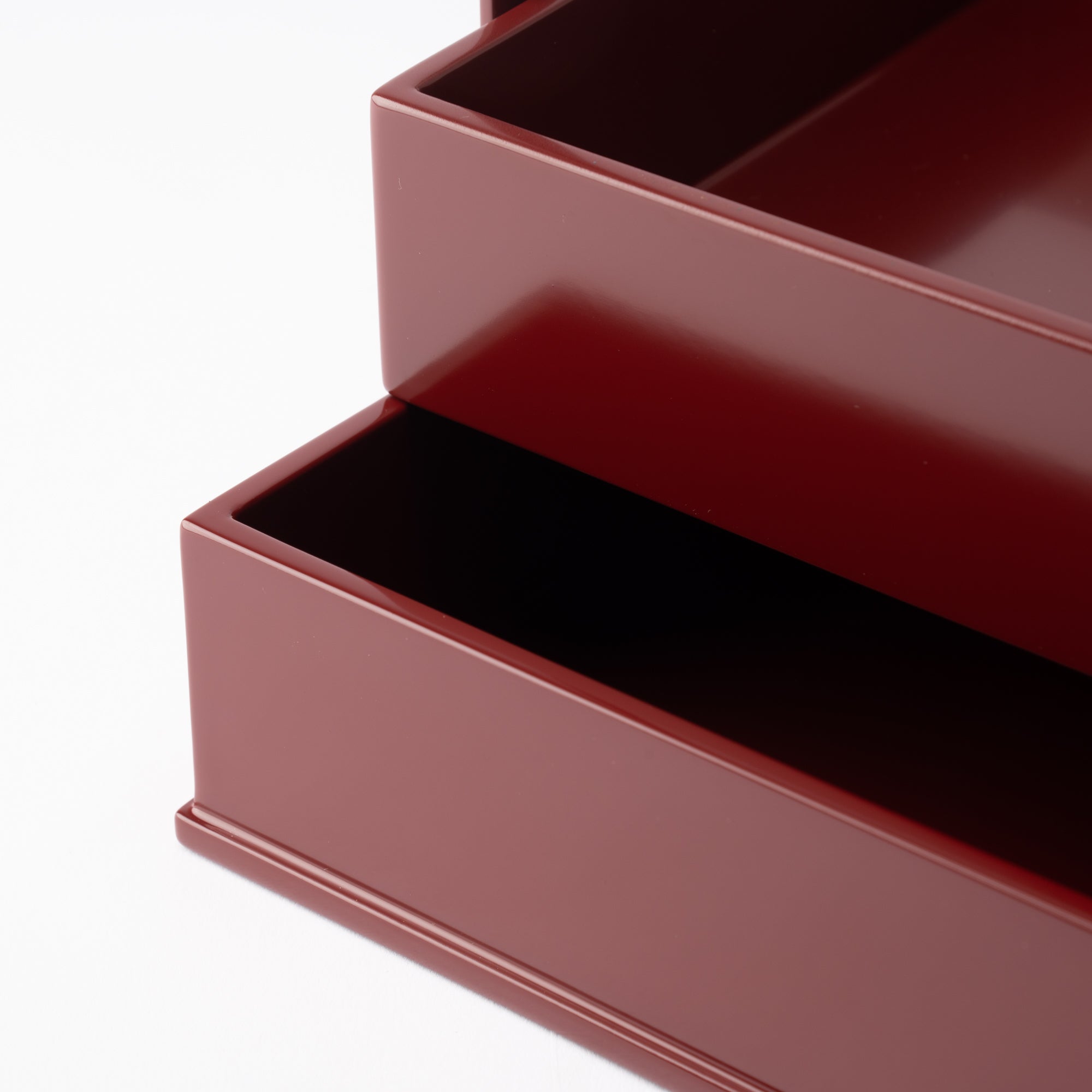 Red Running Water Echizen Lacquerware Two Tiers Jubako Bento Box with Handle - MUSUBI KILN - Quality Japanese Tableware and Gift
