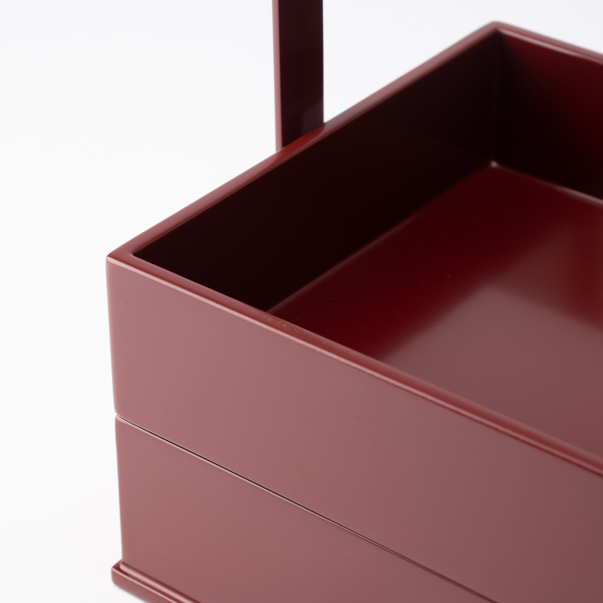 Red Running Water Echizen Lacquerware Two Tiers Jubako Bento Box with Handle - MUSUBI KILN - Quality Japanese Tableware and Gift