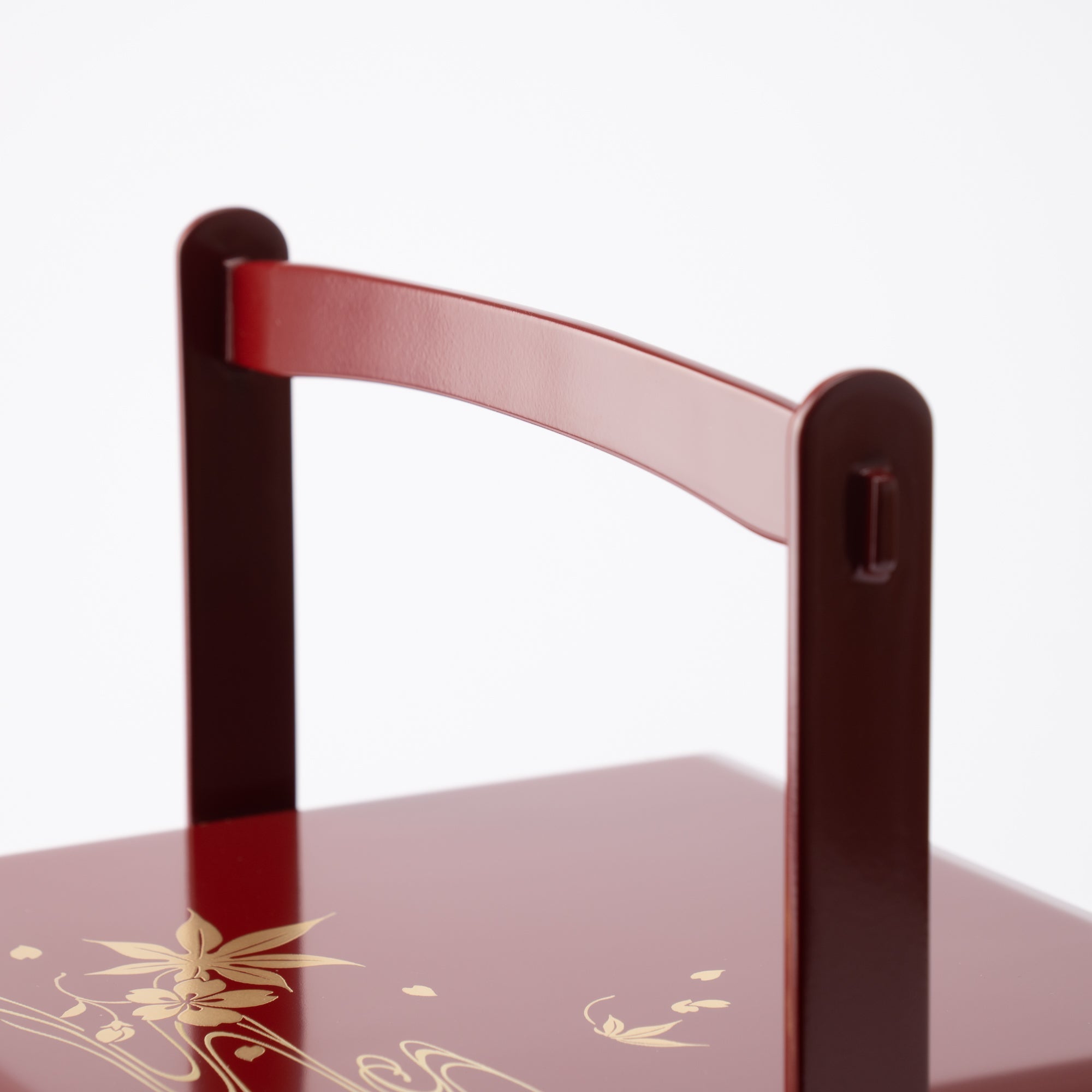 Red Running Water Echizen Lacquerware Two Tiers Jubako Bento Box with Handle - MUSUBI KILN - Quality Japanese Tableware and Gift