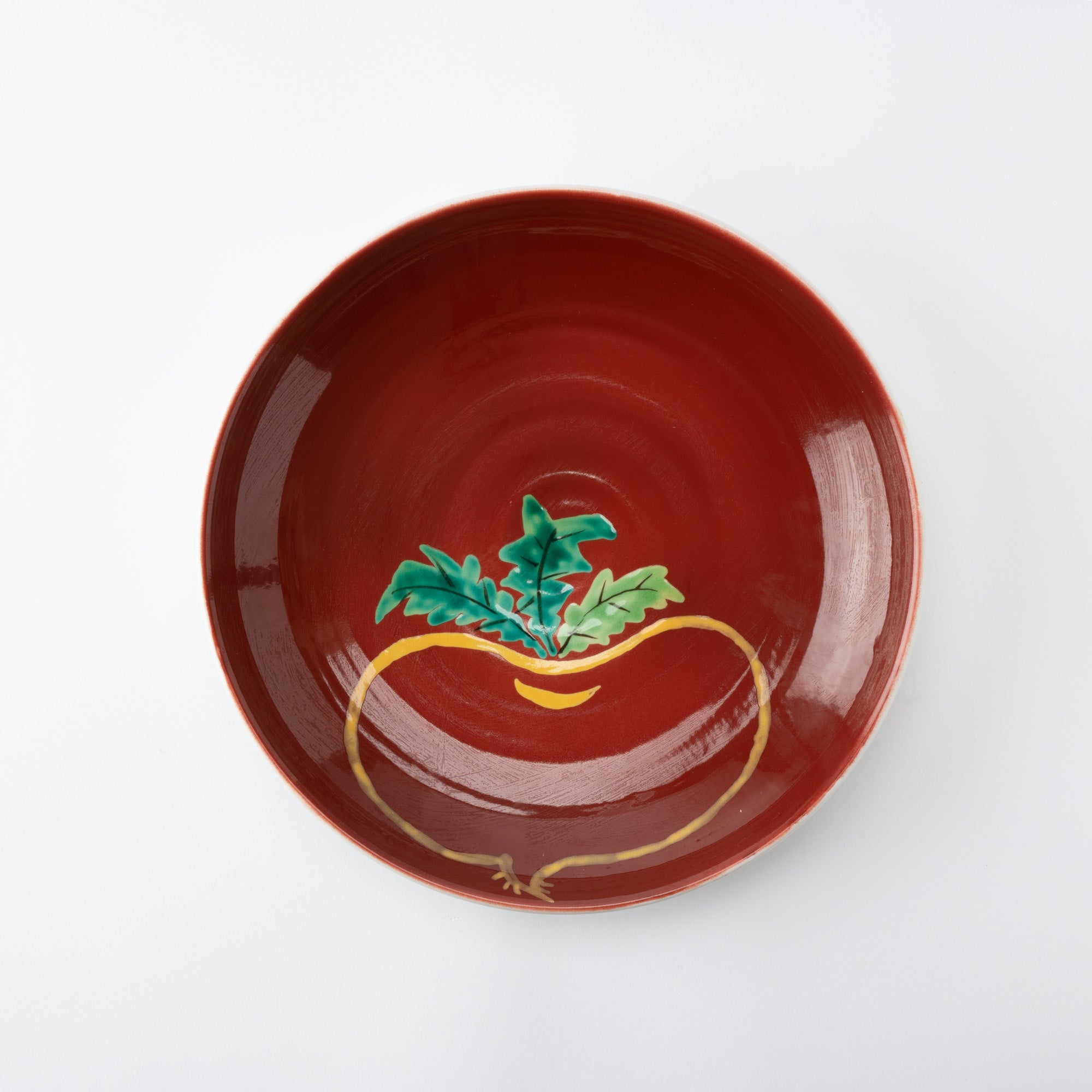 Red Turnip Kutani Large Plate 10.7in - MUSUBI KILN - Quality Japanese Tableware and Gift