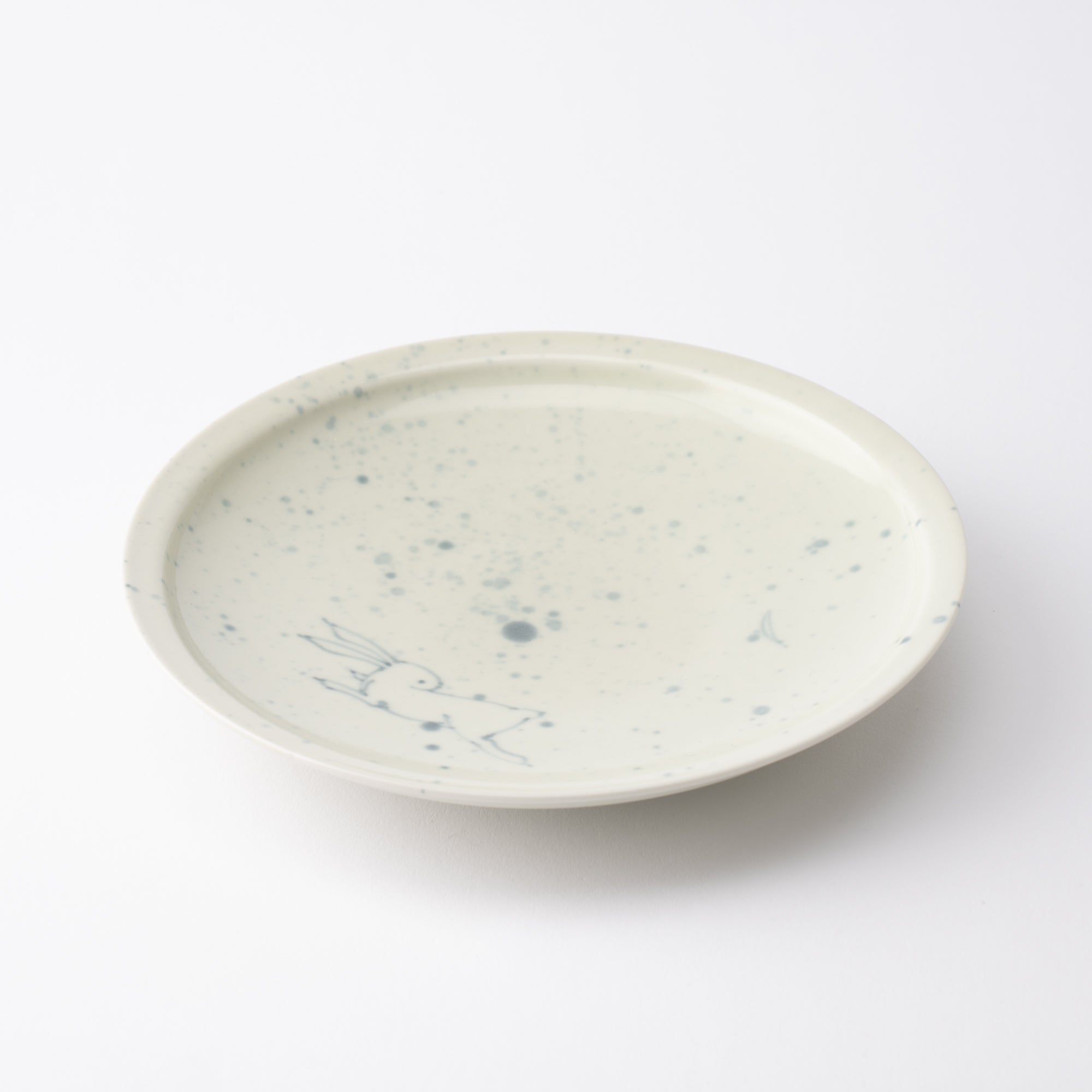 Ri Sanpei Moon Rabbit Arita Round Plate - MUSUBI KILN - Quality Japanese Tableware and Gift
