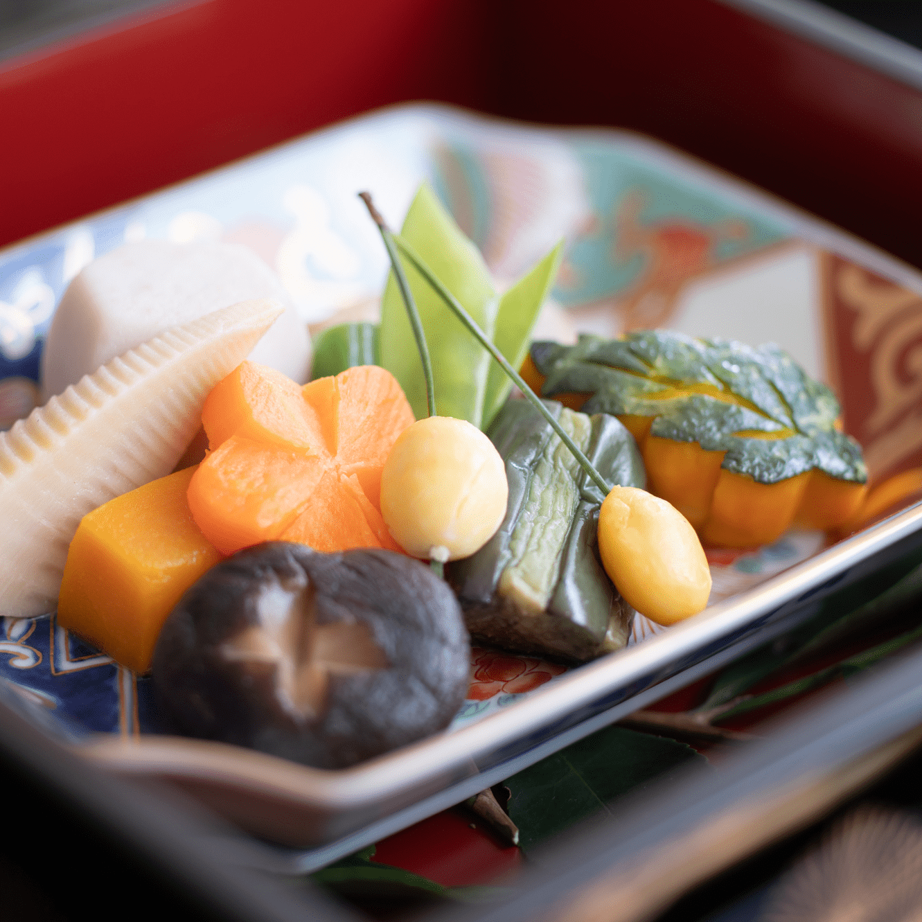 Rinkuro Kiln Old Imari Fence Peony Hasami Ware Rectangle Plate - MUSUBI KILN - Quality Japanese Tableware and Gift