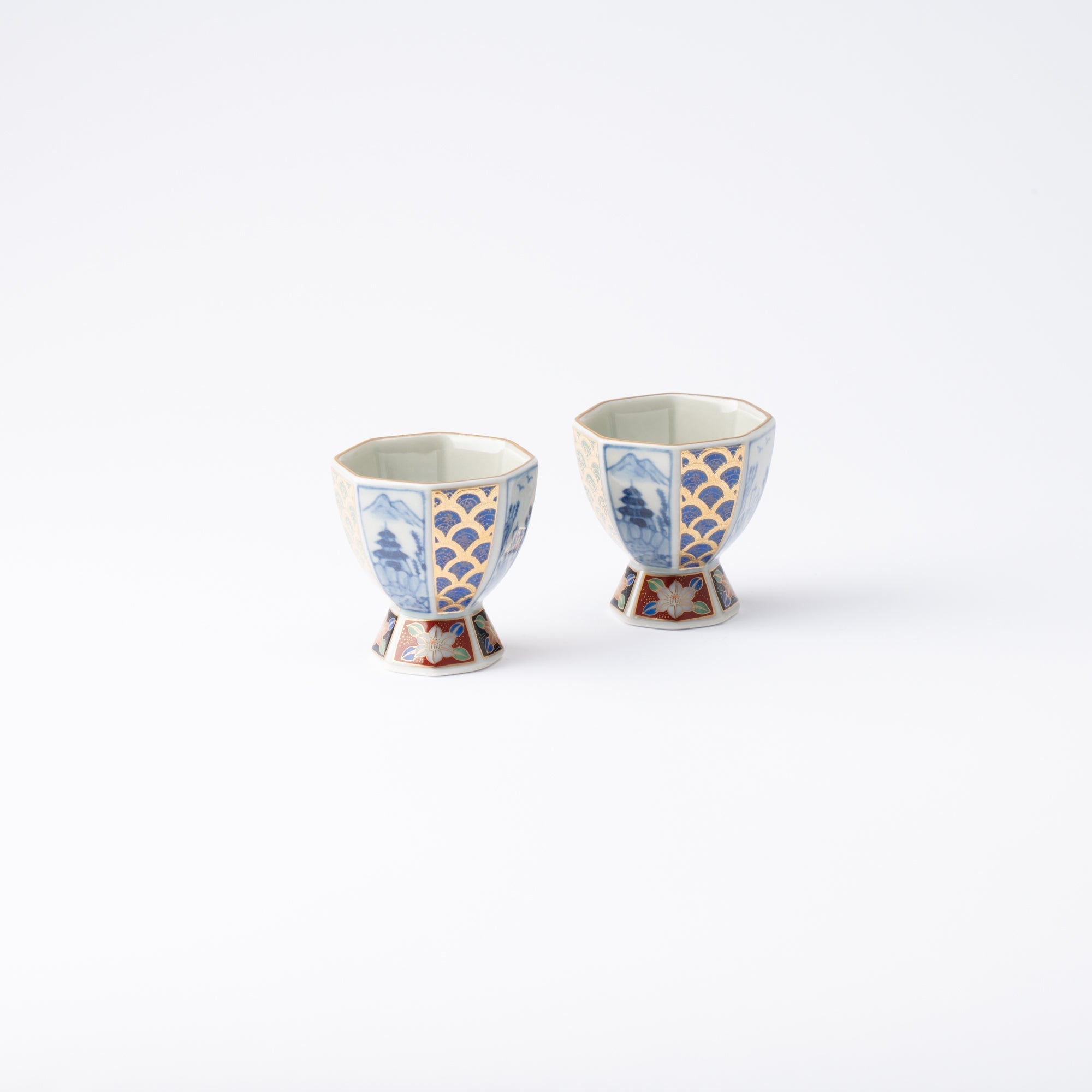 Rinkuro Kiln Old Imari Kinrande Sake Set - MUSUBI KILN - Quality Japanese Tableware and Gift