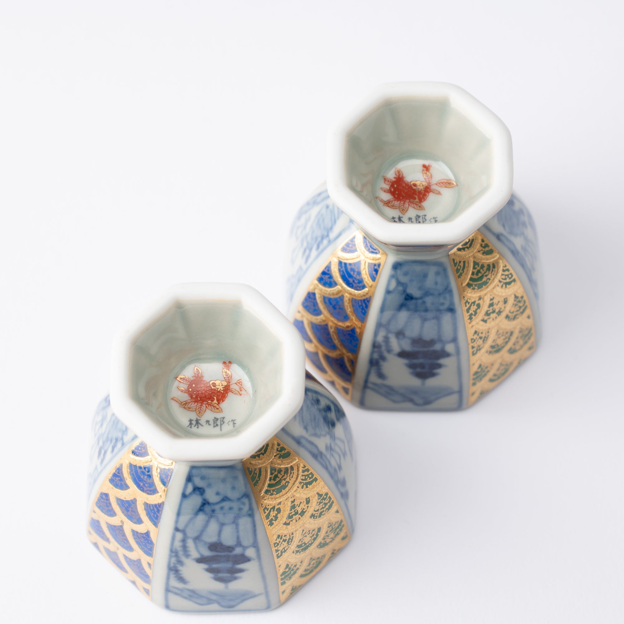 Rinkuro Kiln Old Imari Kinrande Sake Set - MUSUBI KILN - Quality Japanese Tableware and Gift