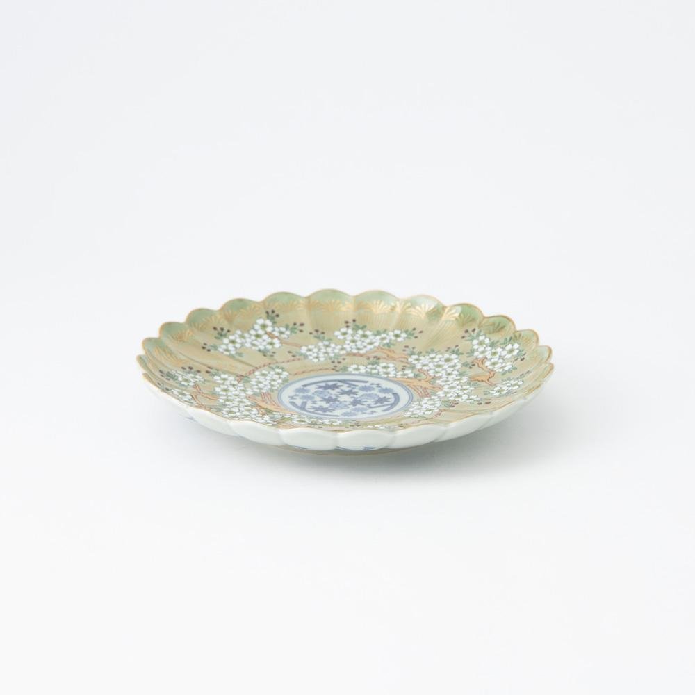 Rinkuro Kiln Old Imari Sakura Hasami Round Plate 7.5in - MUSUBI KILN - Quality Japanese Tableware and Gift