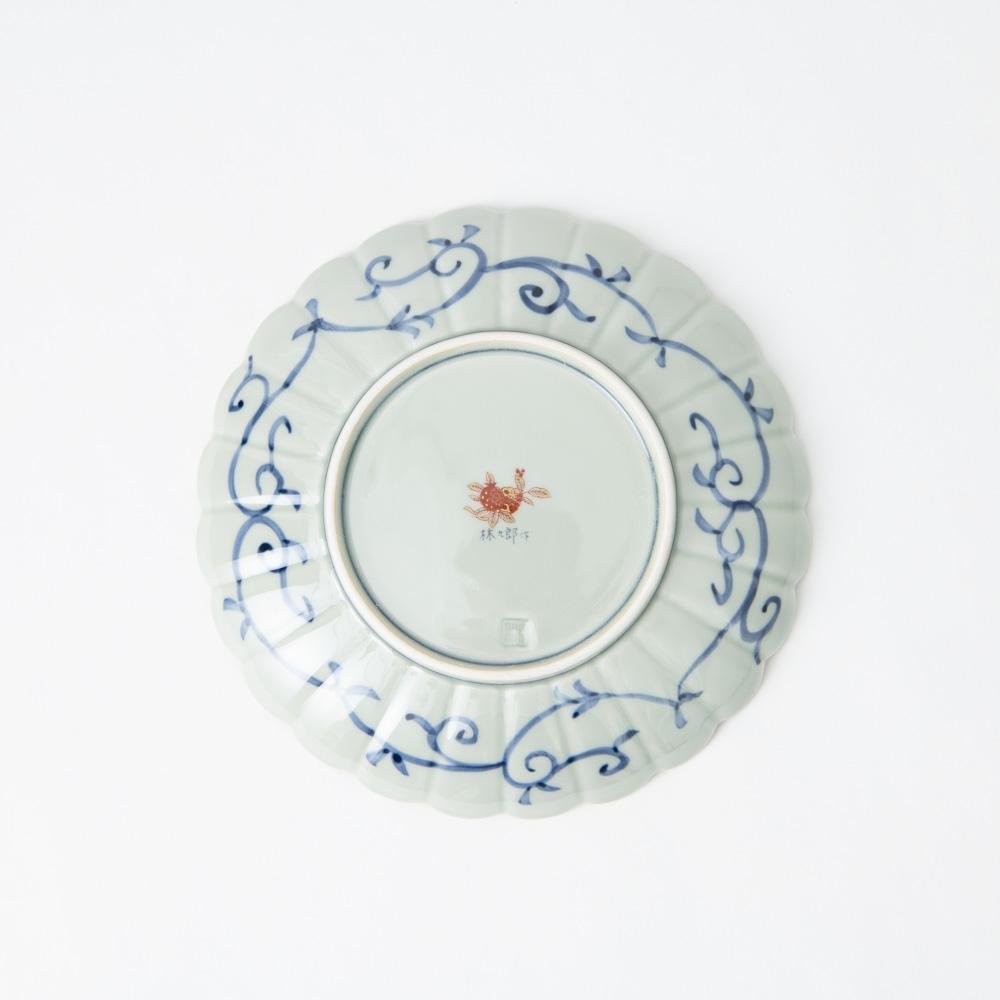 Rinkuro Kiln Old Imari Sakura Hasami Round Plate 7.5in - MUSUBI KILN - Quality Japanese Tableware and Gift