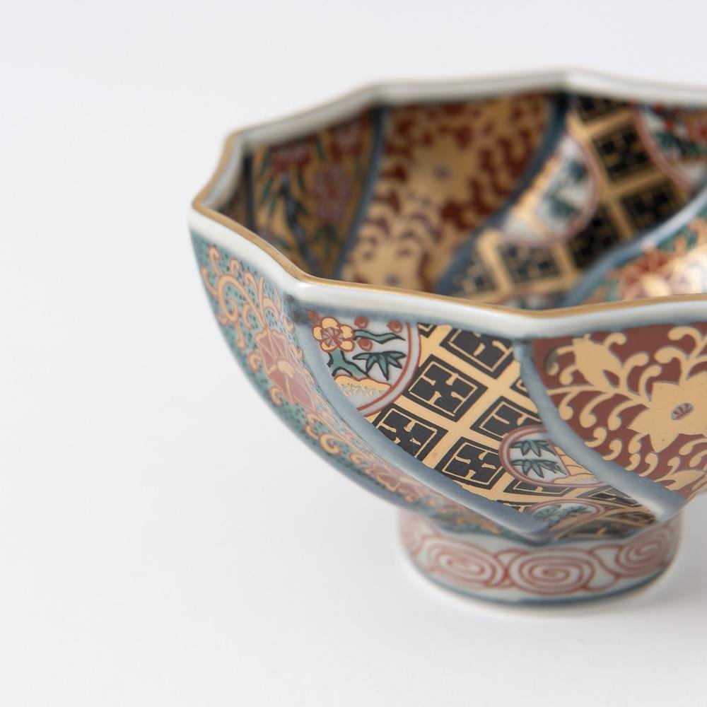 Rinkuro Kiln Old Imari Twist Hasami Small Kobachi Bowl - MUSUBI KILN - Quality Japanese Tableware and Gift