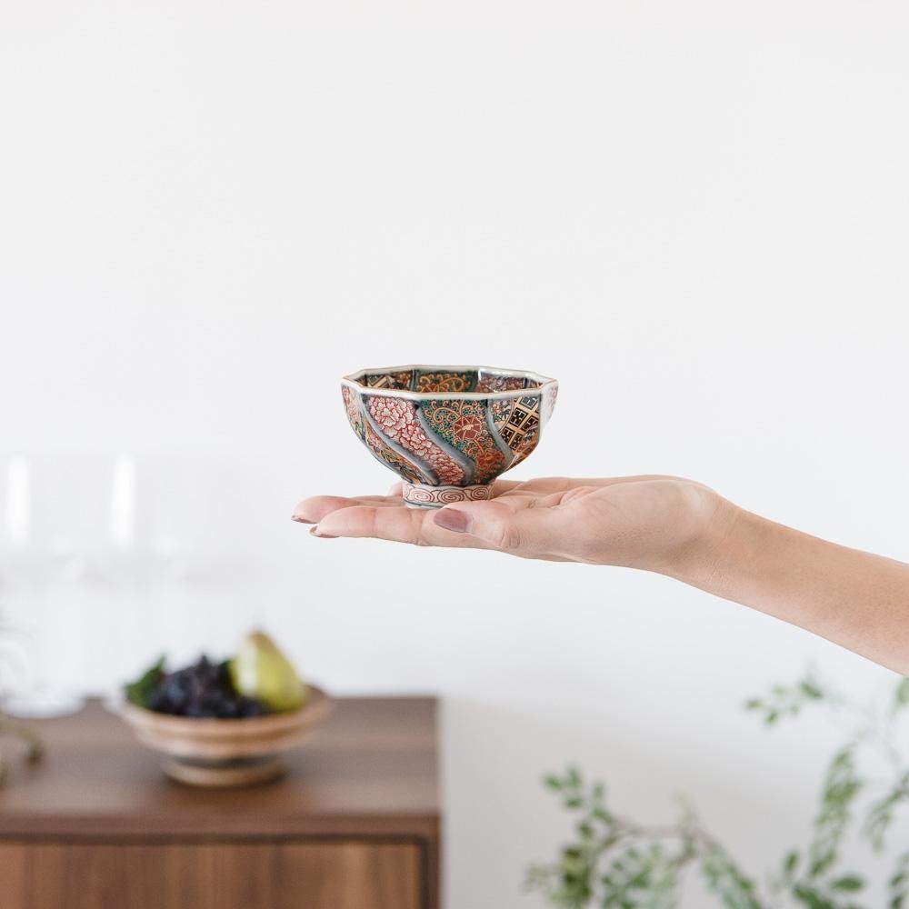 Rinkuro Kiln Old Imari Twist Hasami Small Kobachi Bowl - MUSUBI KILN - Quality Japanese Tableware and Gift