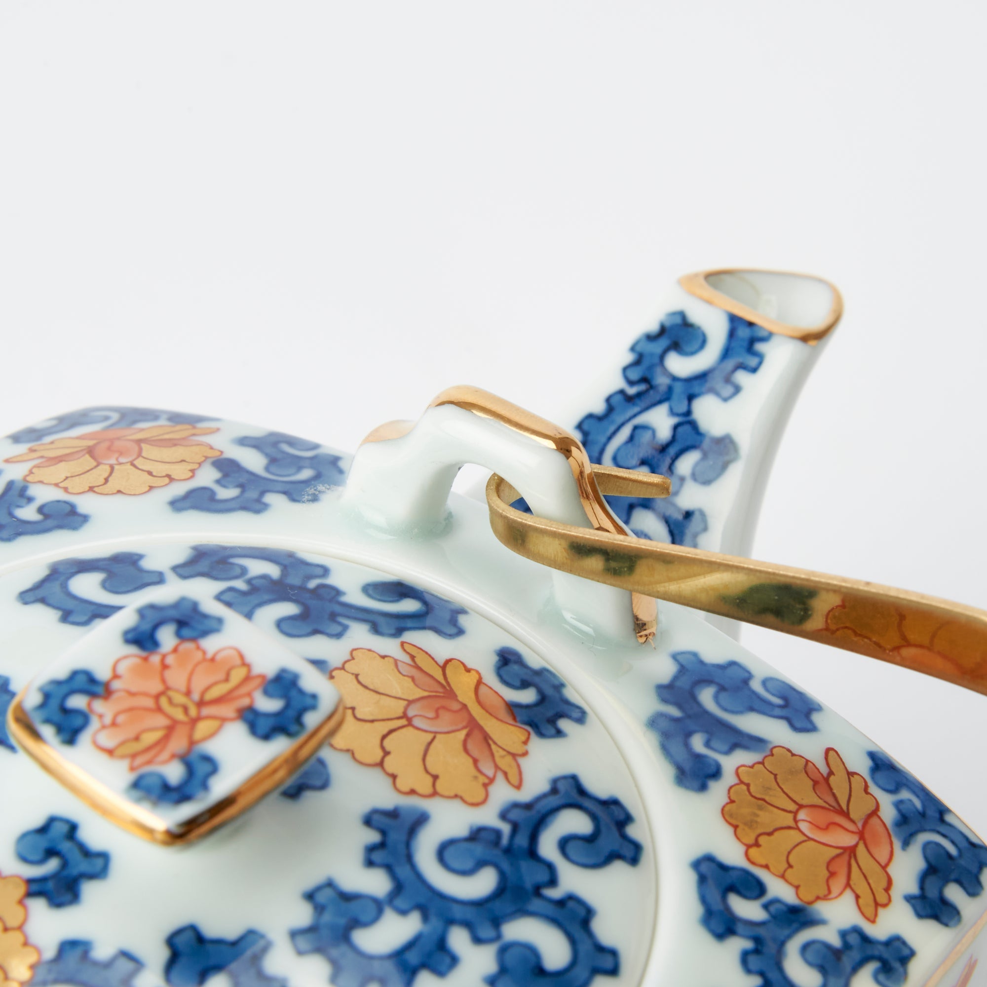 Rinkuro Pomegranate Old Imari Japanese Teapot Set 16.9oz (500ml) - MUSUBI KILN - Quality Japanese Tableware and Gift